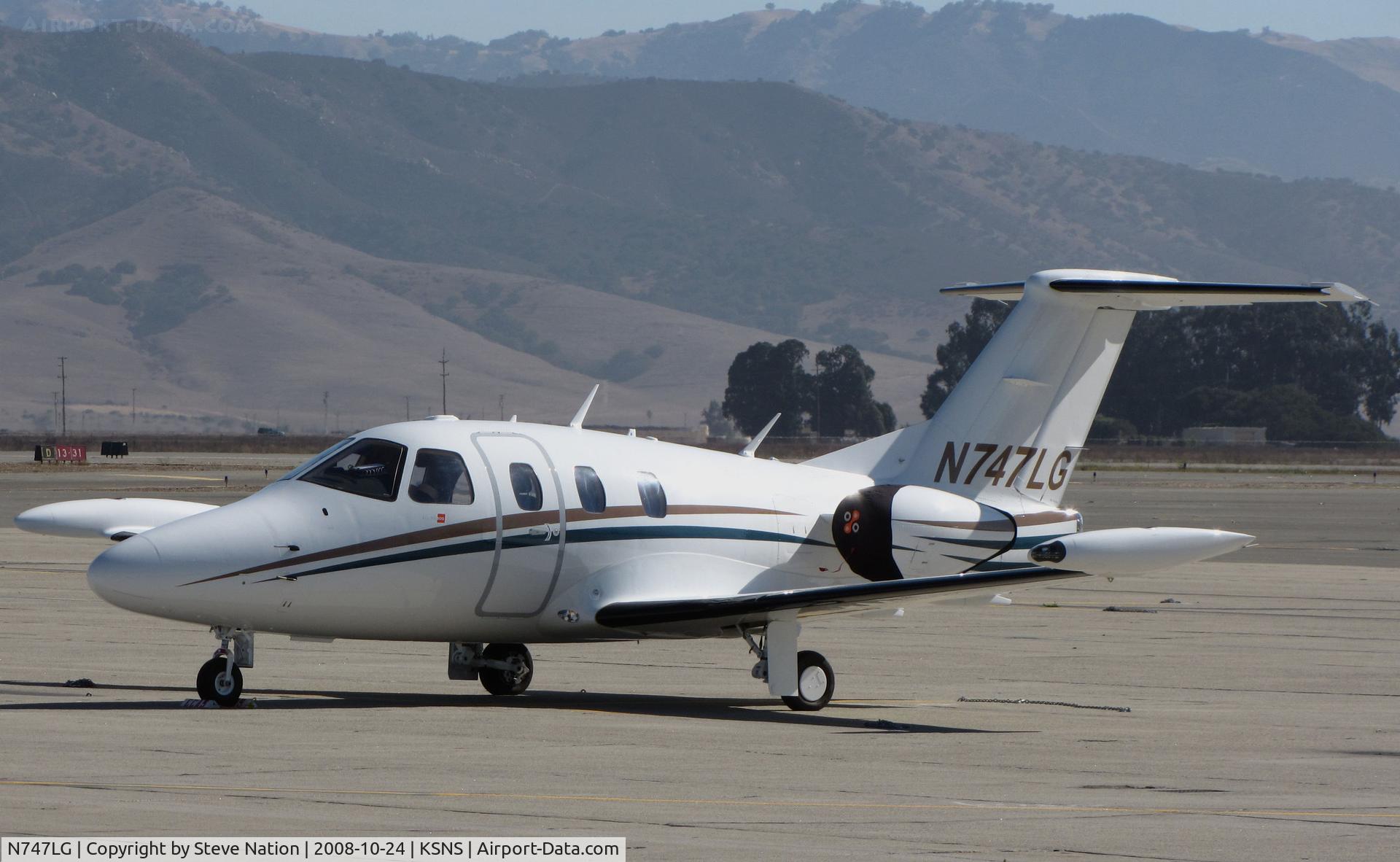 N747LG, 2008 Eclipse Aviation Corp EA500 C/N 000235, Cedar City, UT-based 2008 Eclipse EA500 visiting @ Salinas Municipal Airport, CA