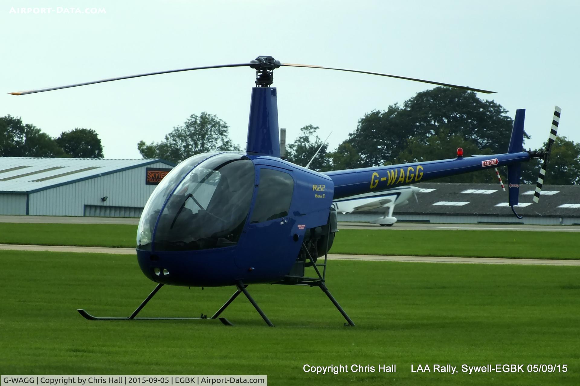 G-WAGG, 1999 Robinson R22 Beta C/N 2960, at the LAA Rally 2015, Sywell