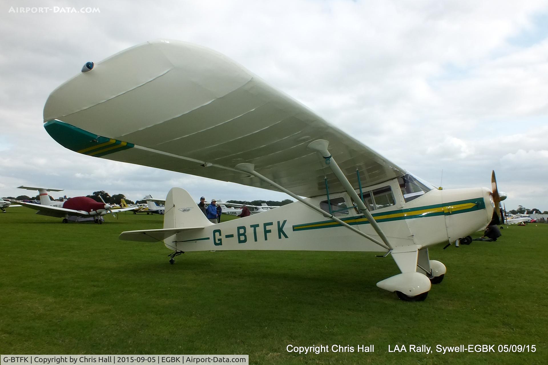G-BTFK, 1947 Taylorcraft BC-12D Twosome C/N 10540, at the LAA Rally 2015, Sywell