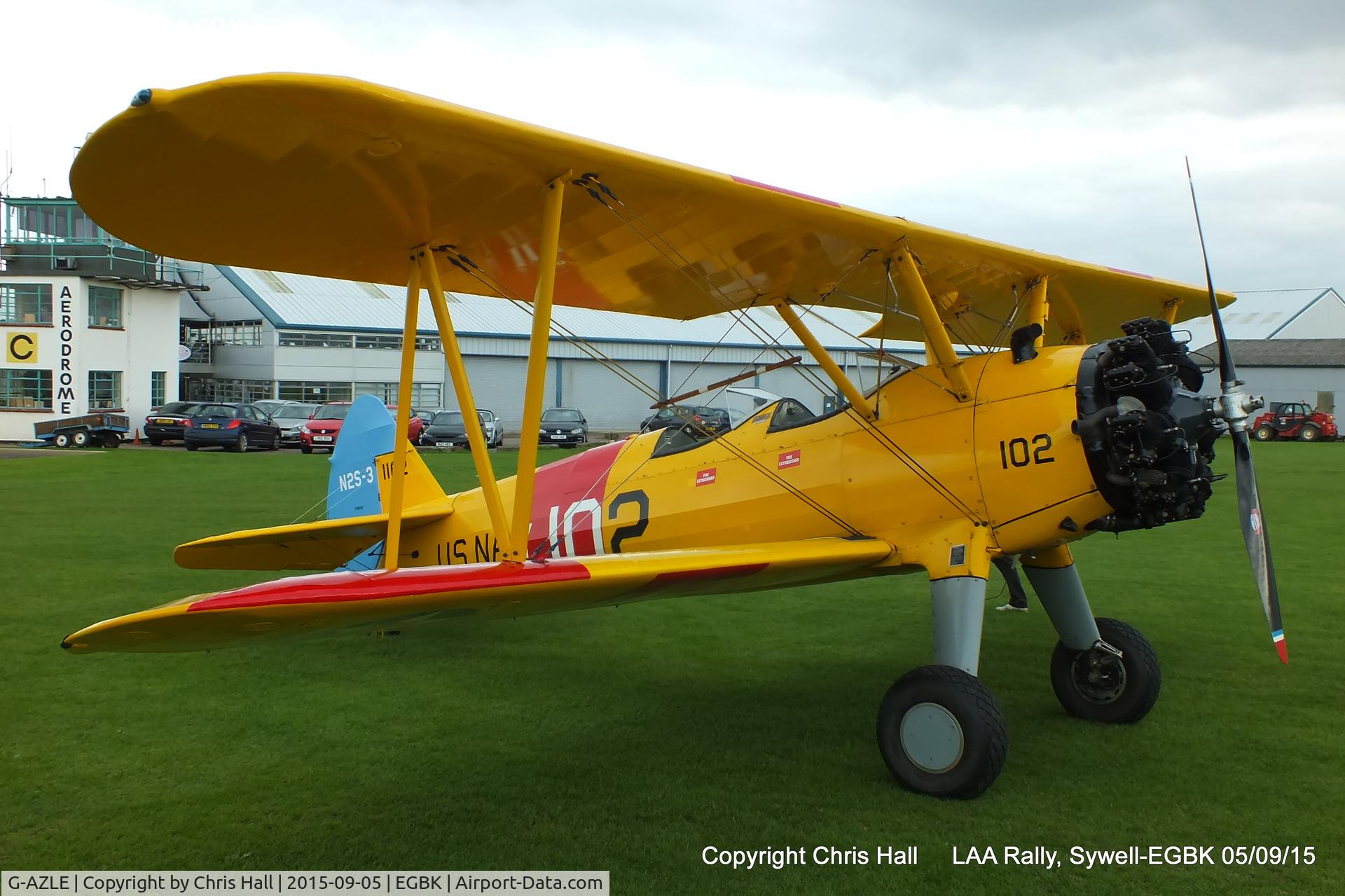 G-AZLE, 1940 Boeing E-75 C/N 75-8543, at the LAA Rally 2015, Sywell