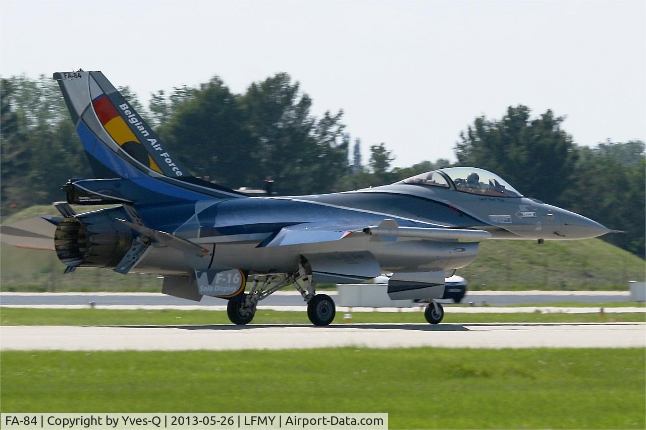 FA-84, 1980 SABCA F-16AM Fighting Falcon C/N 6H-84, Belgium Air Force General Dynamics SABCA F-16AM  Fighting Falcon , Landing rwy 34, Salon de Provence Air Base 701 (LFMY) Open day 2013