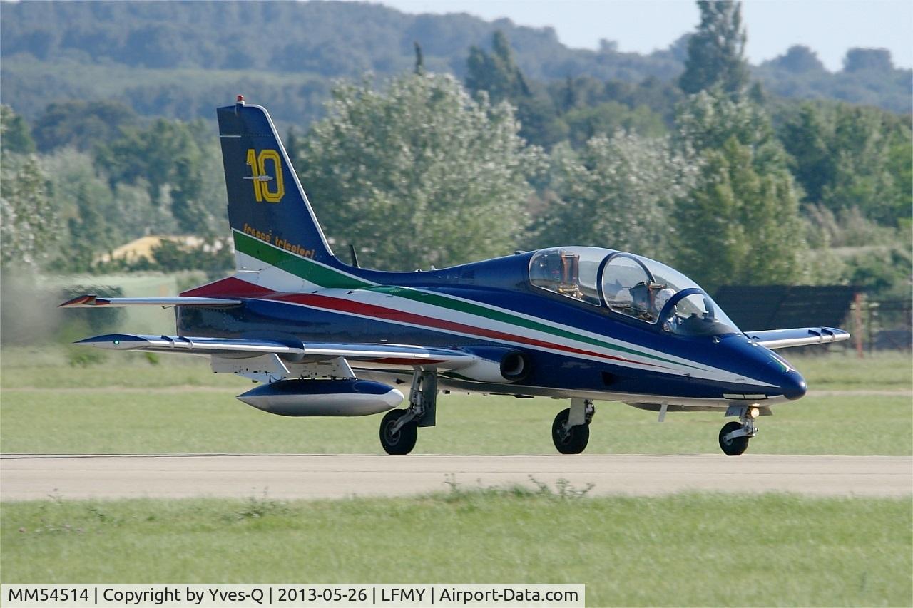 MM54514, Aermacchi MB-339PAN C/N 6735/130/AA062, Italian Air Force Aermacchi MB-339PAN, Number 10 in 2013, Frecce Tricolori Aerobatic Team, Salon de Provence Air Base 701 (LFMY) Open day 2013
