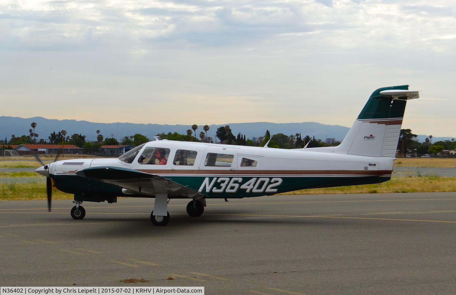 N36402, 1978 Piper PA-32RT-300T Turbo Lance II C/N 32R-7887041, Locally-based 1978 Piper Saratoga Turbo taxing back to its hangar after getting some fuel at the fuel dock at Reid Hillview Airport, San Jose, CA.