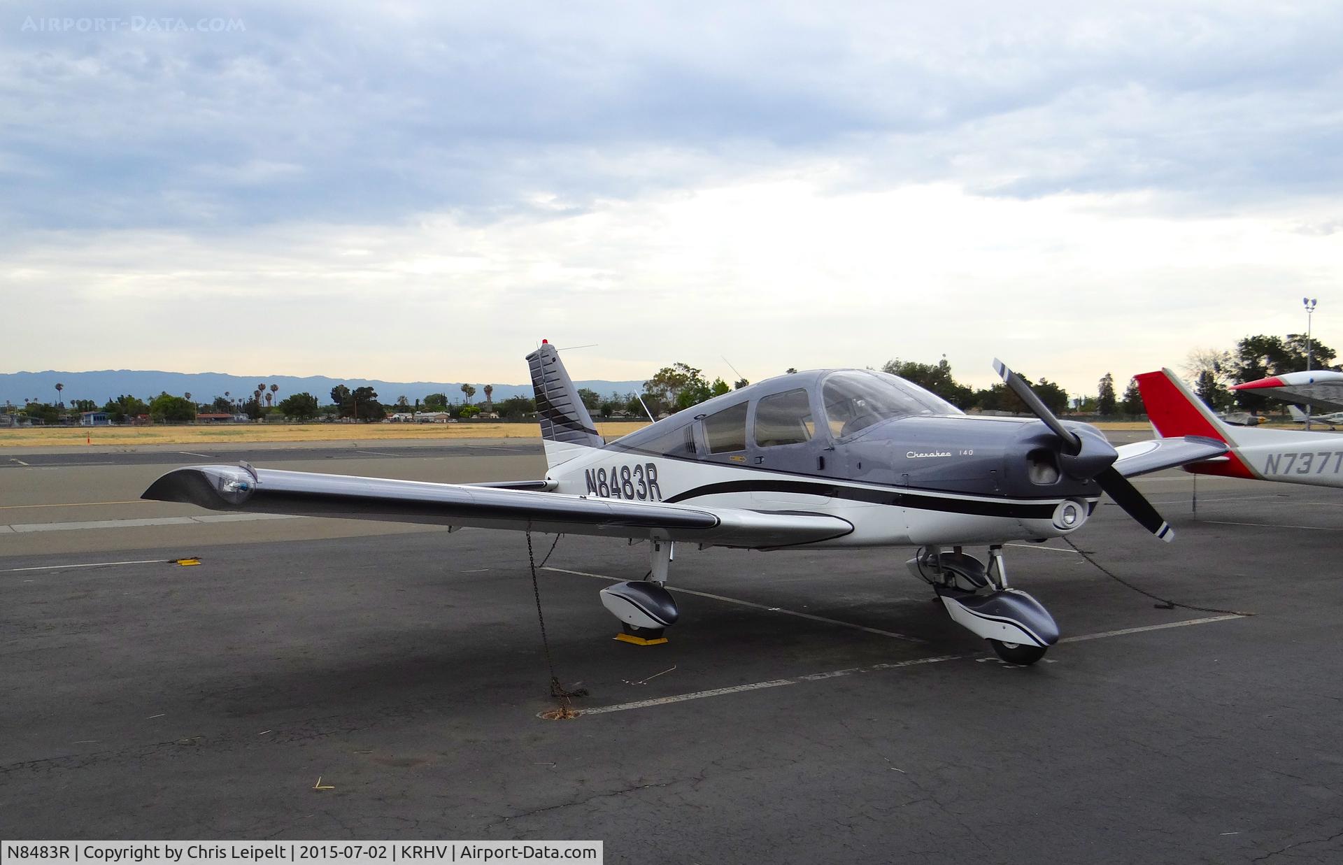 N8483R, 1966 Piper PA-28-140 C/N 28-22391, Arizona-based 1966 Piper PA-28-140 parked on the Nice Air tie downs at Reid Hillview Airport, San Jose, CA.