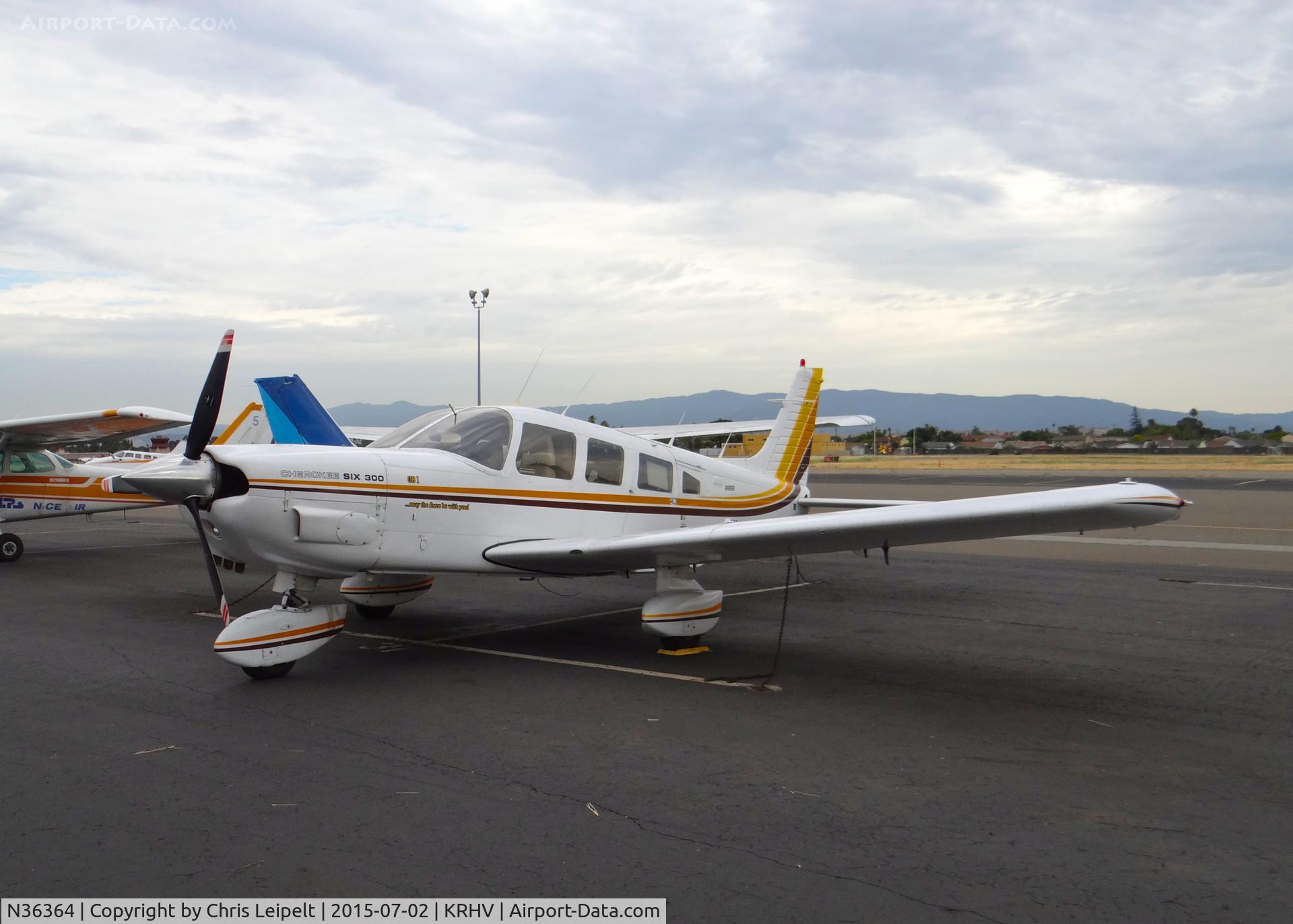 N36364, 1978 Piper PA-32-300 Cherokee Six C/N 32-7840159, North Dakota-based 1978 Piper Saratoga parked on the Nice Air tie downs at Reid Hillview Airport, San Jose, CA.