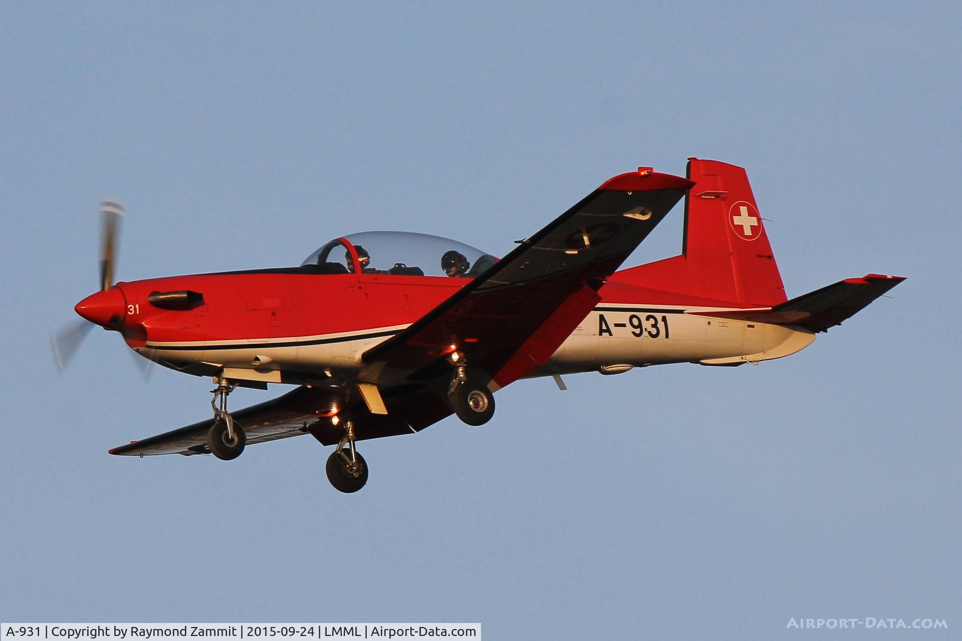 A-931, 1983 Pilatus PC-7 Turbo Trainer C/N 339, Pilatus PC-7 A-931 Swiss Air Force
