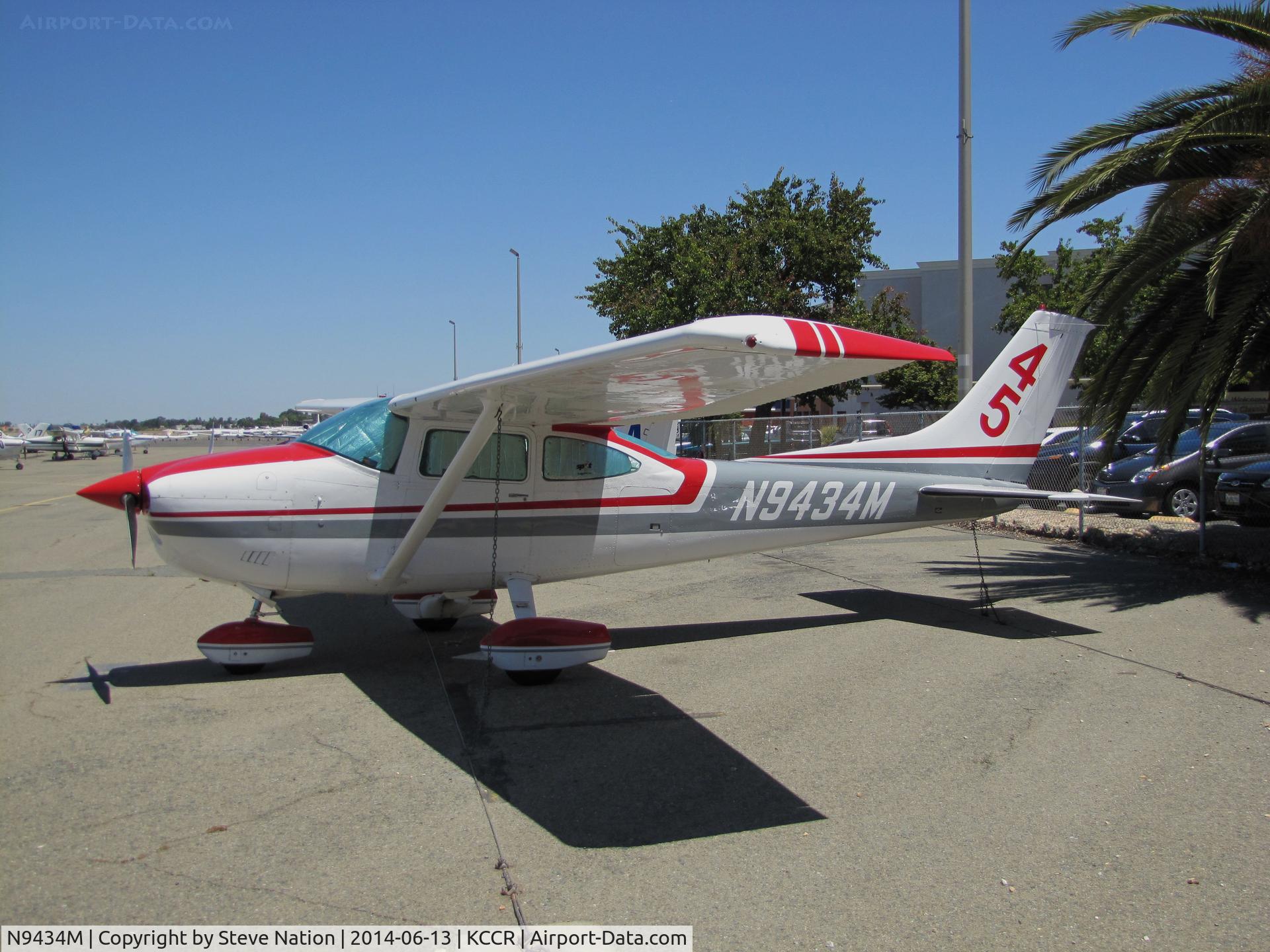 N9434M, 1976 Cessna 182P Skylane C/N 18264753, This 1976 Cessna Skylane 182P from Santa Fe, NM participated in the 2014 Air Race Classic as Race #45. Photo at Buchanan Field, Concord, CA - the start point for the cross county race. Pilots Susan Larson and Amy Ecclesine finished 9th.