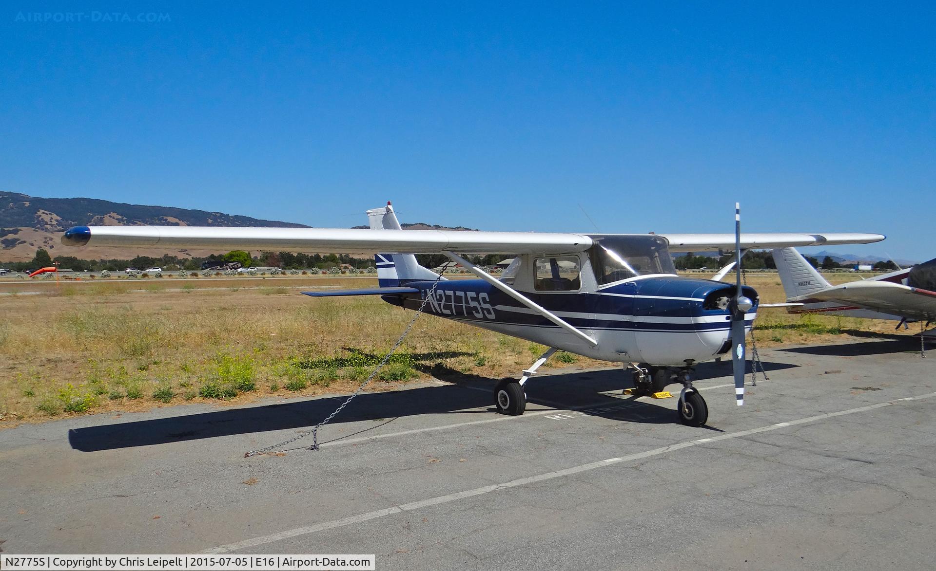N2775S, 1967 Cessna 150G C/N 15066675, Locally-based 1967 Cessna 150G sitting at its tie down at South County Airport, San Martin, CA.