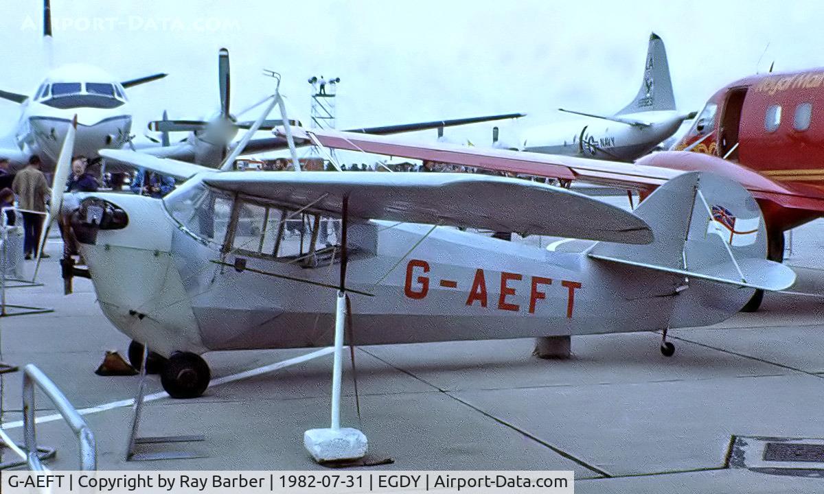 G-AEFT, 1936 Aeronca C.3 Collegian C/N A-610, Aeronca C.3 Collegian [A-610] RNAS Yeovilton~G 31/07/1982. From a slide.
