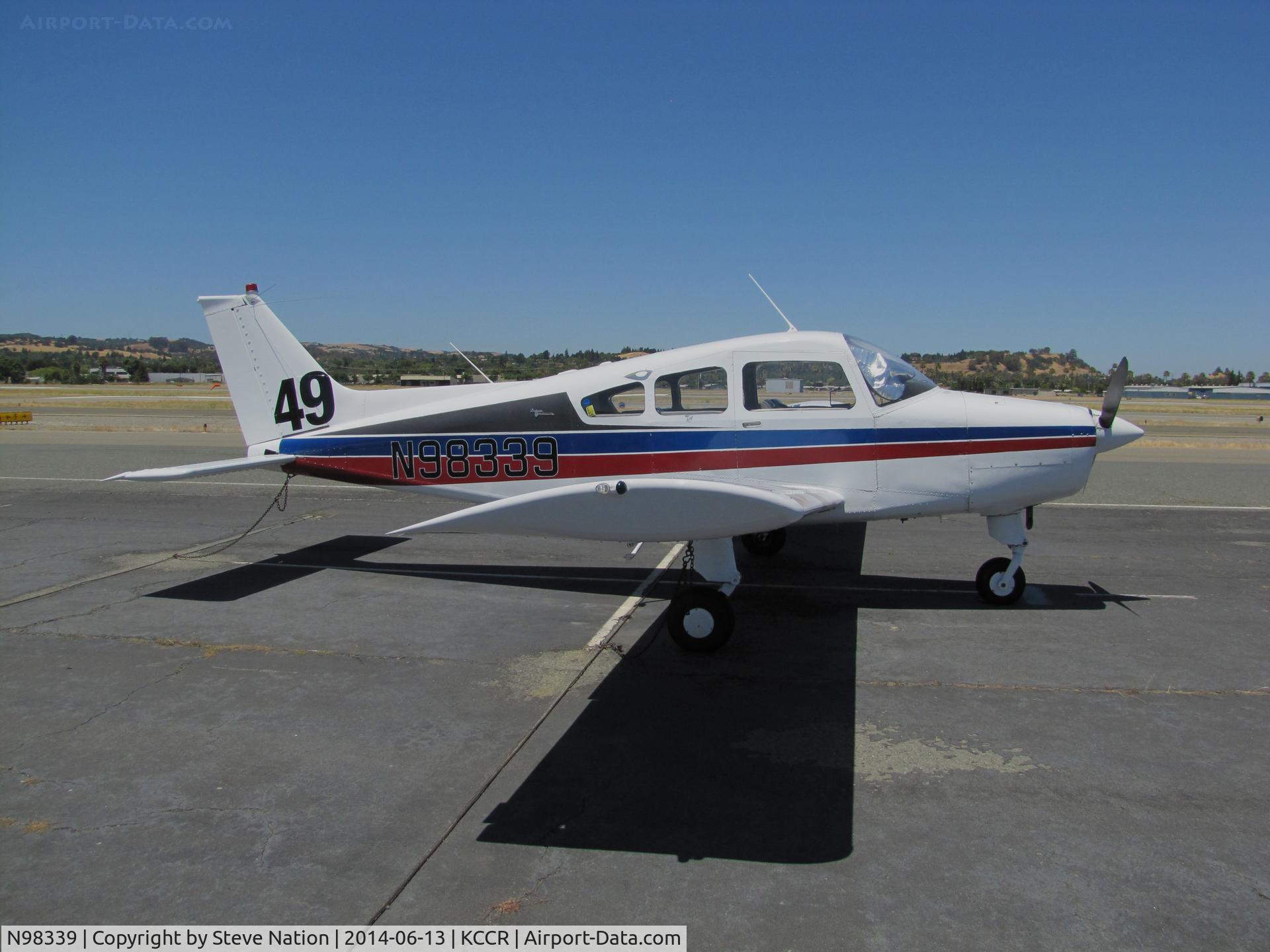 N98339, 1968 Beech A23-24 Musketeer Super III C/N MA297, Idaho-based 1968 Beech A23-24 Muskateer Super III participated in 2014 Air Race Classic as #49. Photo @ Buchanan Field, Concord, CA first leg of cross-country race. Pilots Gene Nora Jessen, Patty Mitchell & Brenda Carter were the 