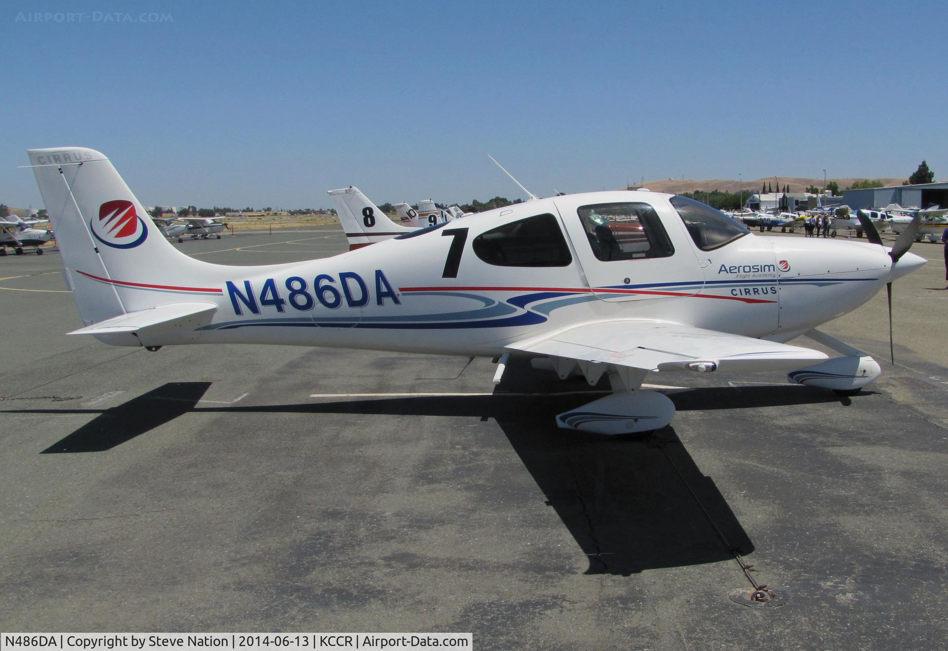 N486DA, 2007 Cirrus SR20 C/N 1831, Jacksonville University 2007 Cirrus SR20 took part in 2014 Air Race Classic as #7. Photo at the Buchanan Field, Concord, CA 1st leg. Pilots Katja Jourdan & Stacey Byczek called themselves the 