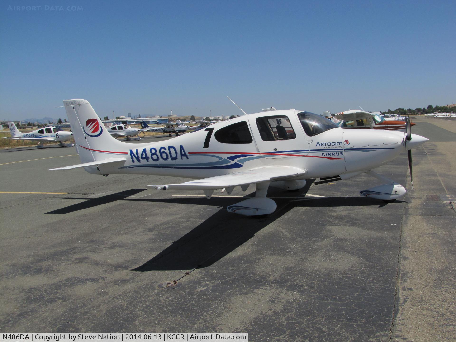 N486DA, 2007 Cirrus SR20 C/N 1831, Jacksonville University 2007 Cirrus SR20 took part in 2014 Air Race Classic as #7. Photo on arrival at the Buchanan Field, Concord, CA 1st leg. Pilots Katja Jourdan & Stacey Byczek called themselves the 