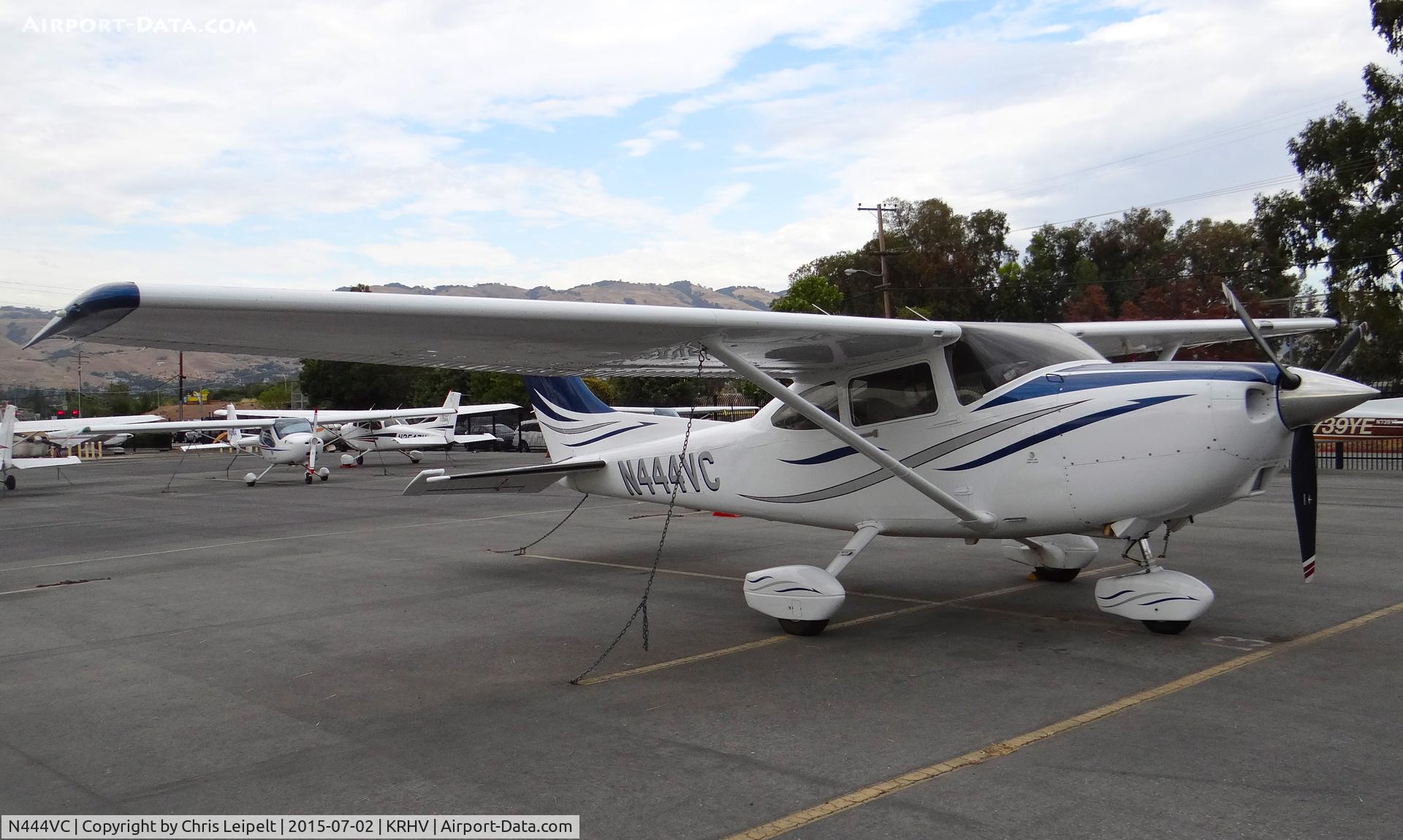 N444VC, 1999 Cessna 182S Skylane C/N 18280483, Locally-based 1999 Cessna 182S parked on the TradeWinds ramp at Reid Hillview Airport, San Jose, CA.