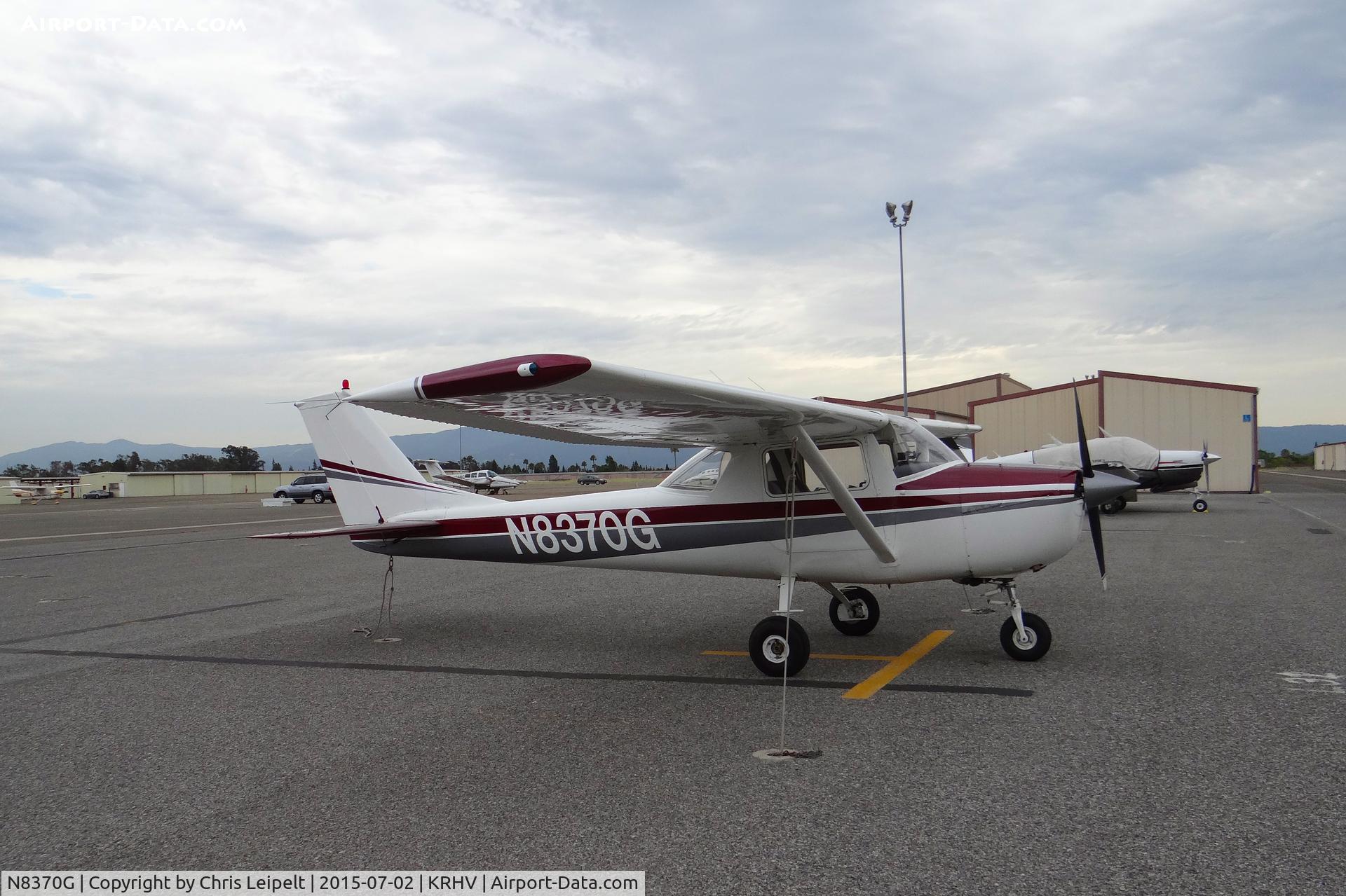 N8370G, 1965 Cessna 150F C/N 15062470, Locally-based 1965 Cessna 150F parked in front of its hangar (temporarily parked outside to make room) at Reid Hillview Airport, San Jose, CA.
