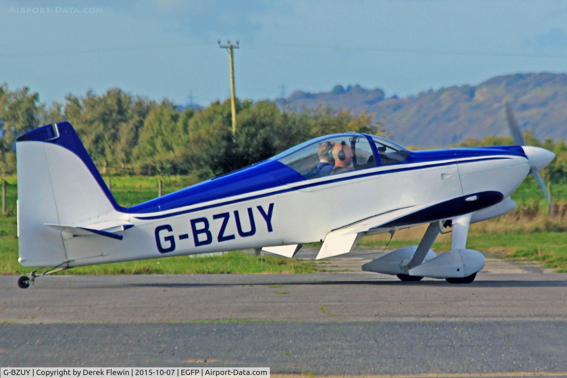 G-BZUY, 2001 Vans RV-6 C/N PFA 181A-13471, Resident RV-6, back tracking runway 22.