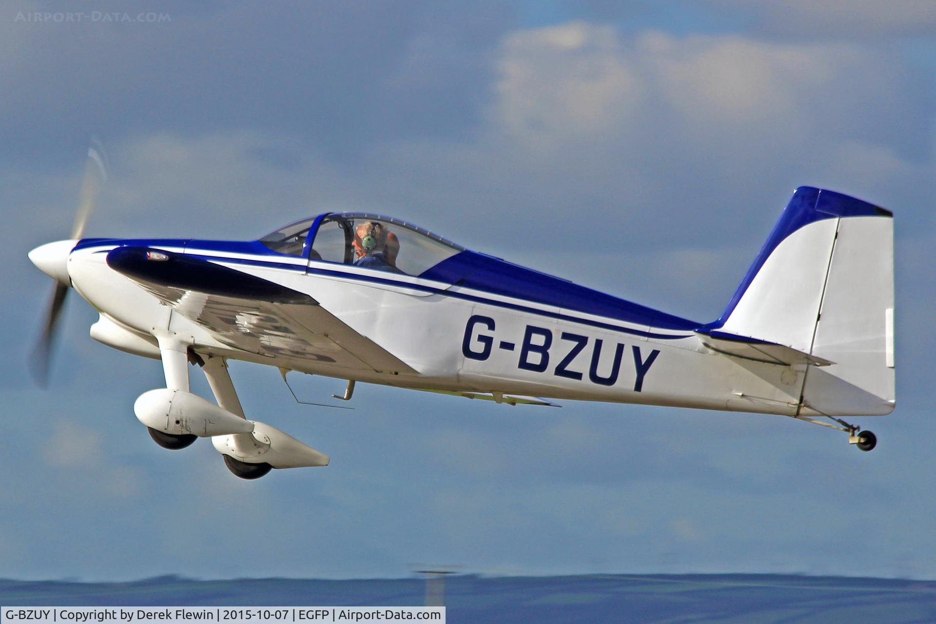 G-BZUY, 2001 Vans RV-6 C/N PFA 181A-13471, Resident RV-6, seen departing runway 22.