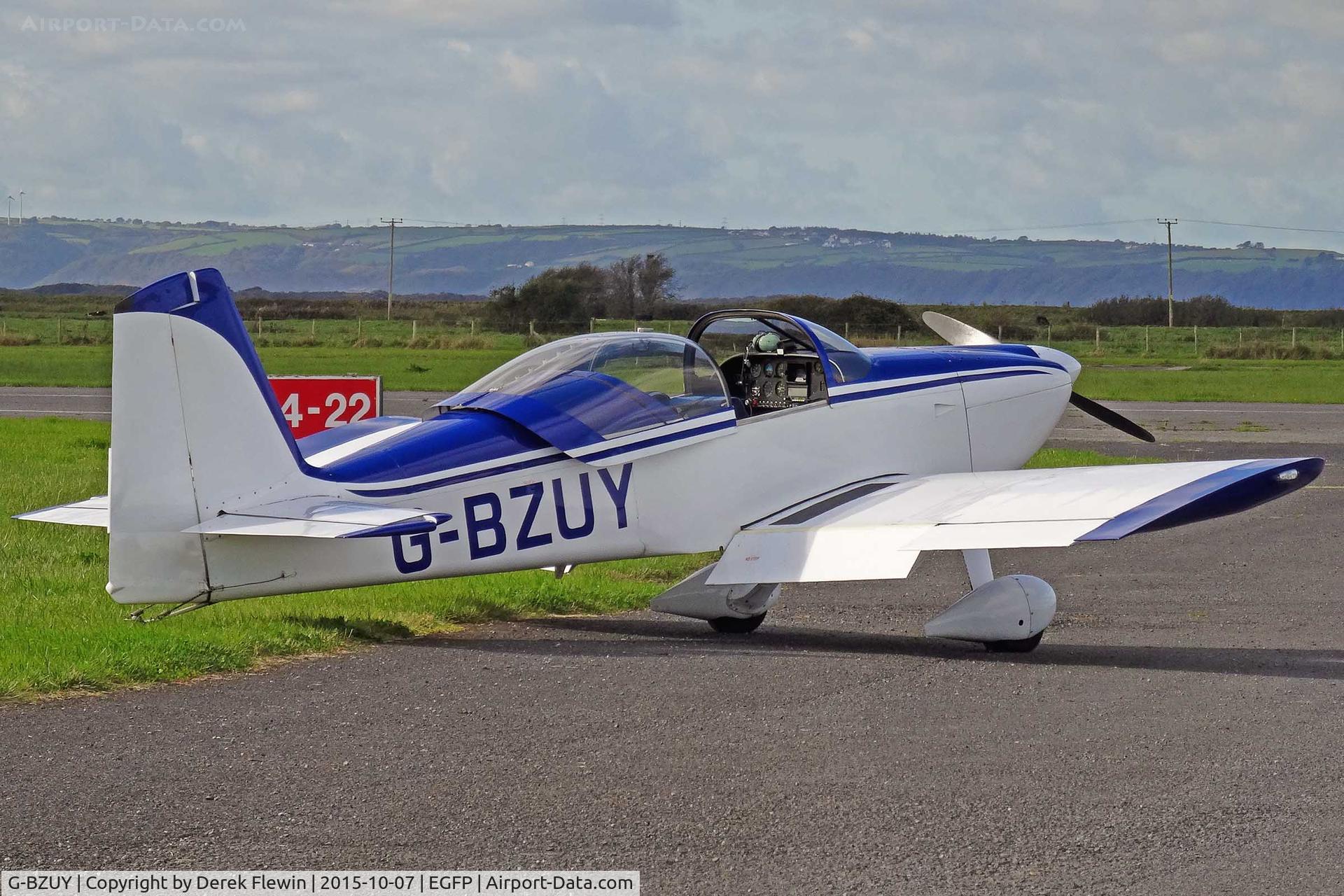 G-BZUY, 2001 Vans RV-6 C/N PFA 181A-13471, Resident RV-6, seen parked up following cross wind practice.