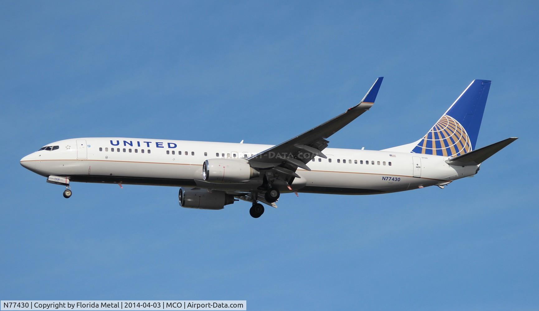 N77430, 2008 Boeing 737-924/ER C/N 37098, United