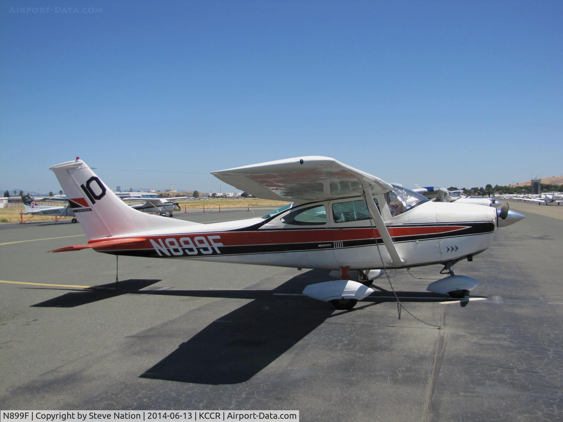 N899F, 1967 Cessna 182K Skylane C/N 18258163, This 1967 Cessna 182K Skylane took part in the 2014 Air Race Classic as Race #10. Photo @ Buchanan Field, Concord, CA prior to 1st leg of the annual cross country event. Pilots were Patricia Gregory and Laura Del Favero.