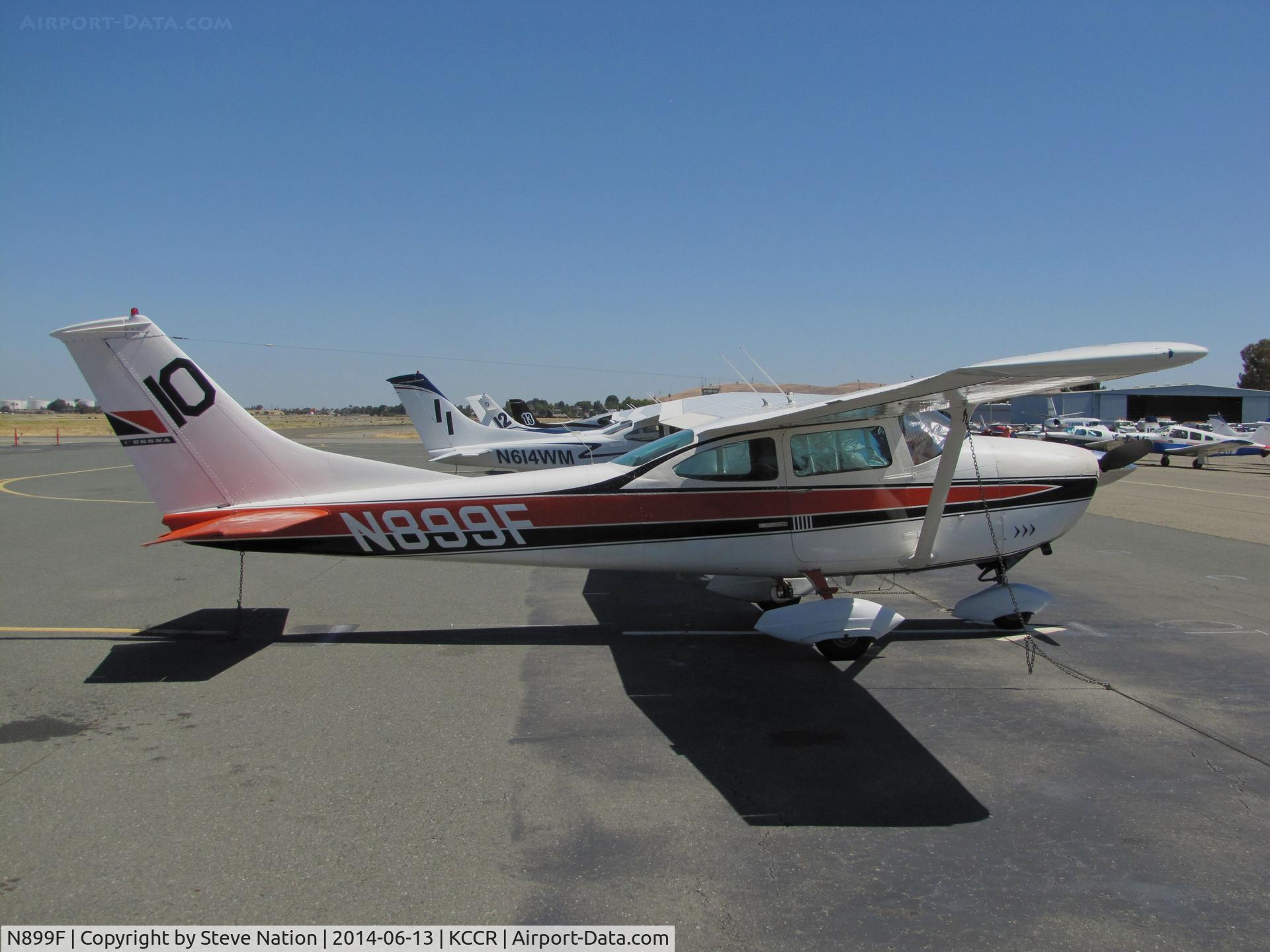 N899F, 1967 Cessna 182K Skylane C/N 18258163, This 1967 Cessna 182K Skylane took part in the 2014 Air Race Classic as Race #10. Photo @ Buchanan Field, Concord, CA prior to 1st leg of the annual cross country event. Pilots were Patricia Gregory and Laura Del Favero.