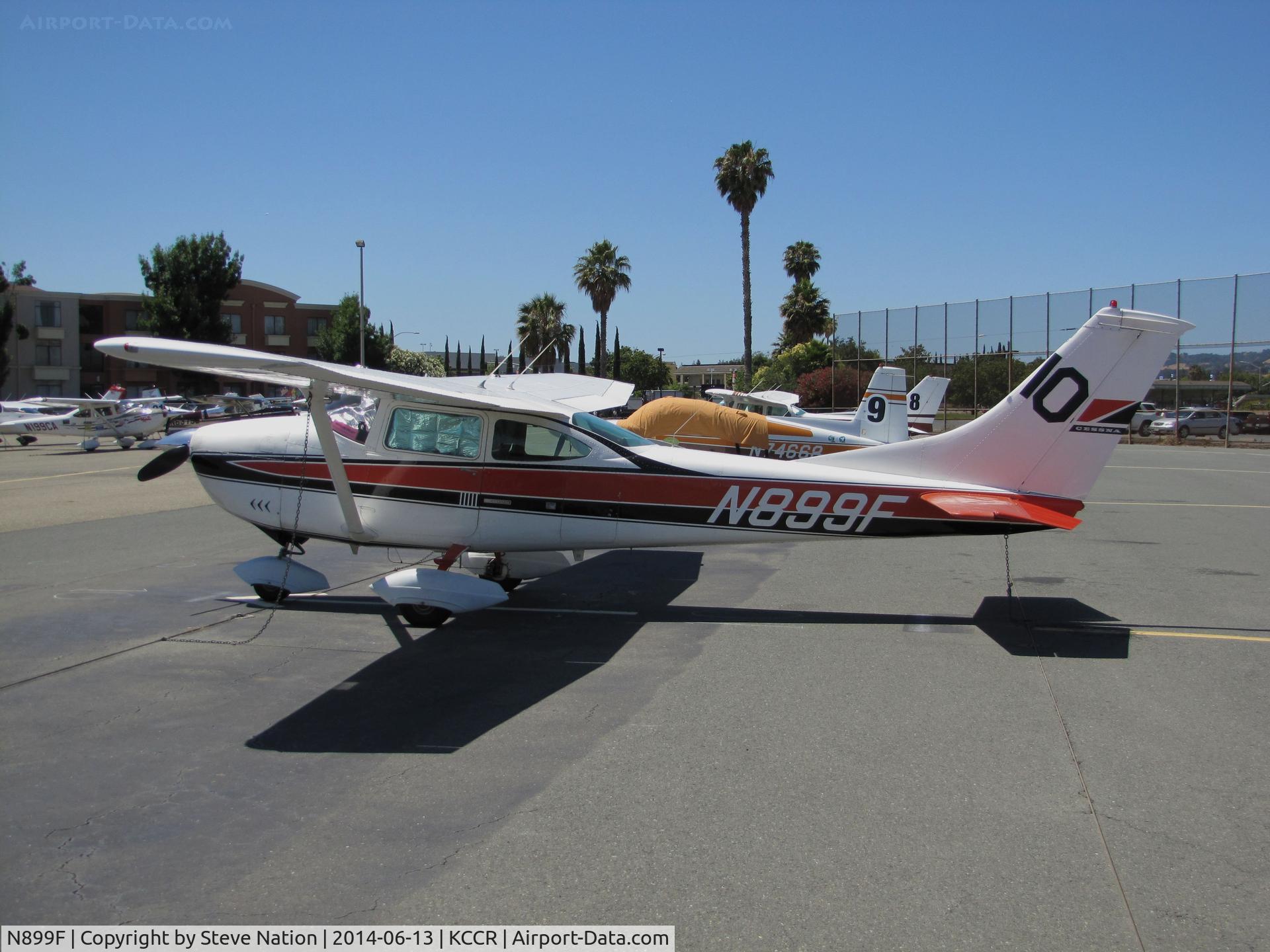 N899F, 1967 Cessna 182K Skylane C/N 18258163, This 1967 Cessna 182K Skylane took part in the 2014 Air Race Classic as Race #10. Photo @ Buchanan Field, Concord, CA prior to 1st leg of the annual cross country event. Pilots were Patricia Gregory and Laura Del Favero.