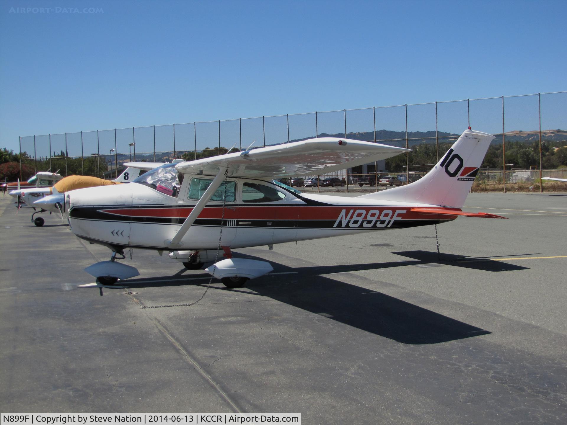 N899F, 1967 Cessna 182K Skylane C/N 18258163, This 1967 Cessna 182K Skylane took part in the 2014 Air Race Classic as Race #10. Photo @ Buchanan Field, Concord, CA prior to 1st leg of the annual cross country event. Pilots were Patricia Gregory and Laura Del Favero.