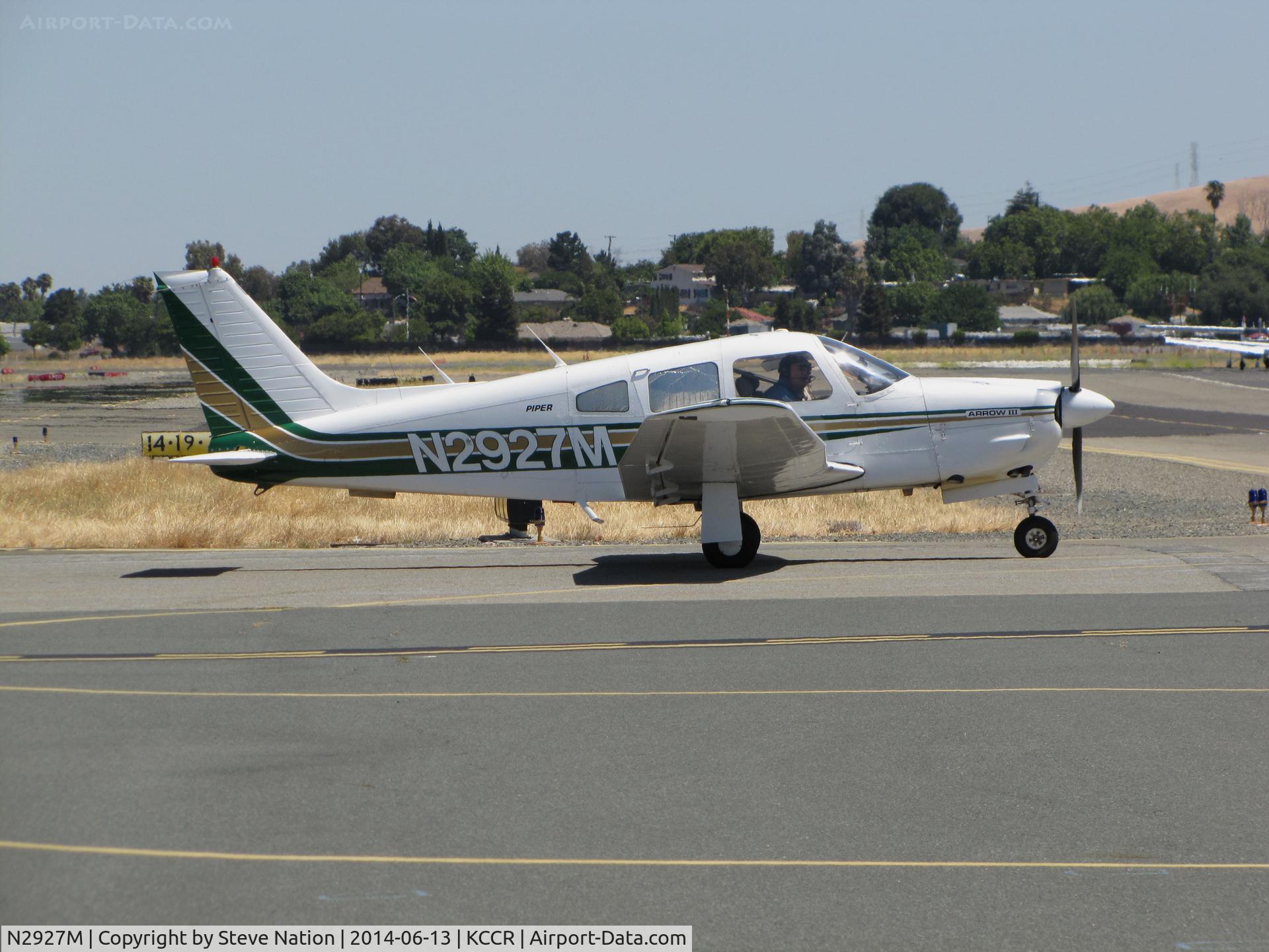N2927M, 1977 Piper PA-28R-201 Cherokee Arrow III C/N 28R-7837106, San Luis Obispo County, CA-based 1977 Piper PA-28R-201 Cherokee Arrow III arriving @ Buchanan Field, Concord, CA