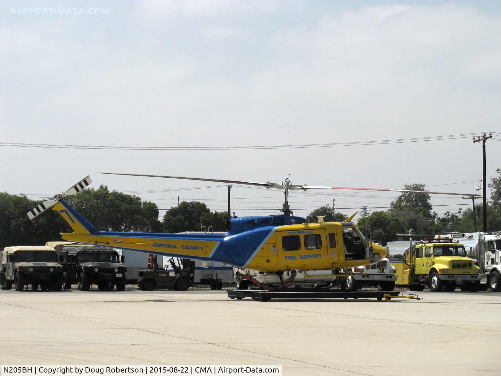 N205BH, 1969 Bell EH-1H Iroquois C/N 11373, Bell 205 EH-1H, 1,400 shp AVCO Lycoming T53-L-13 Turboshaft, Ventura County Sheriff's Dept. Fire Fighting Support #7. Based CMA.