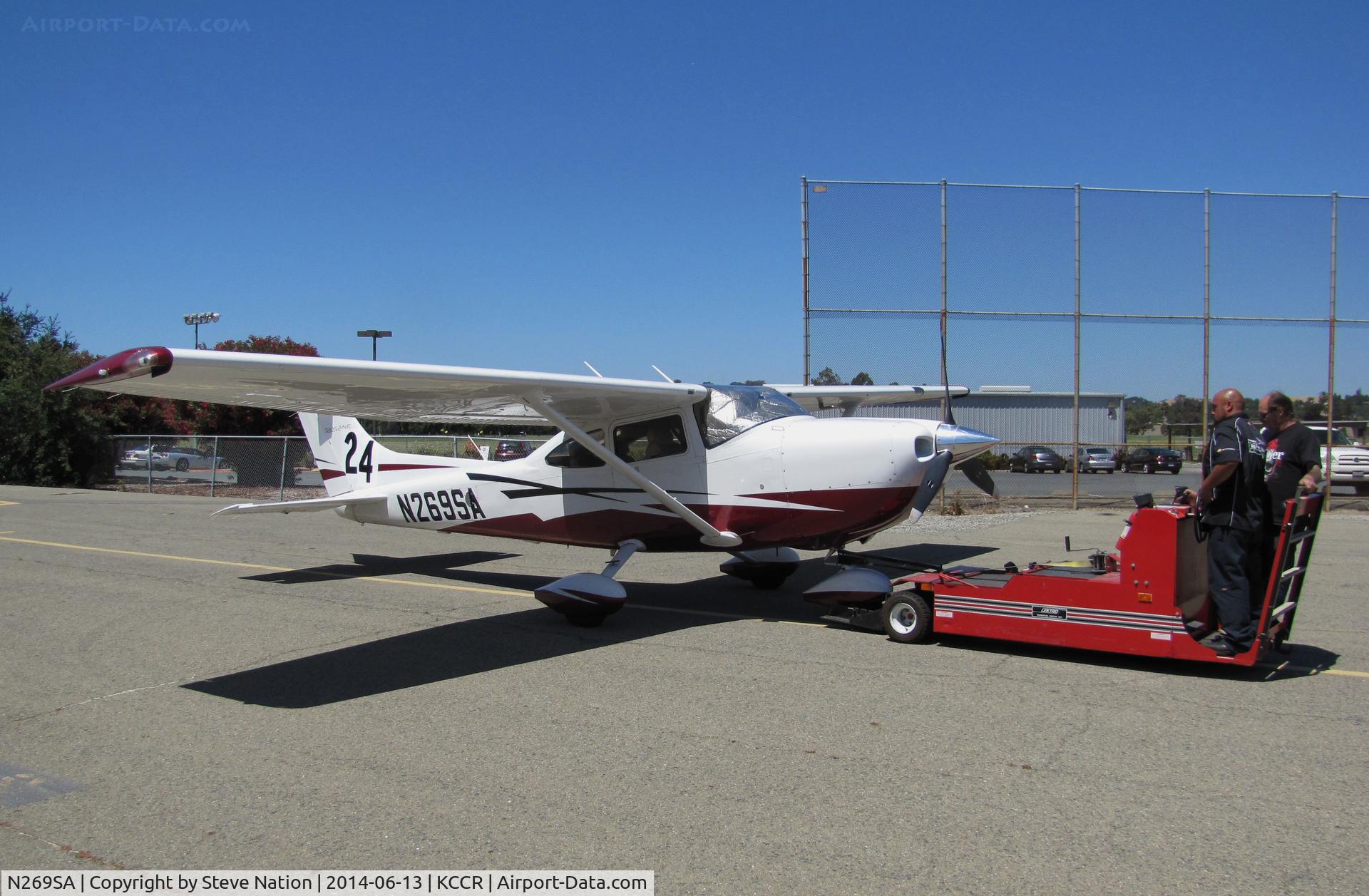 N269SA, Cessna 182T Skylane C/N 18282280, Florida-based 2011 Cessna 182T Skylane took part in 2014 Air Classic Race as Race #24. Photo @ Buchanan Field, Concord, CA before 1st leg of the annual cross county event. Pilots were Susan and Marie Carastro.