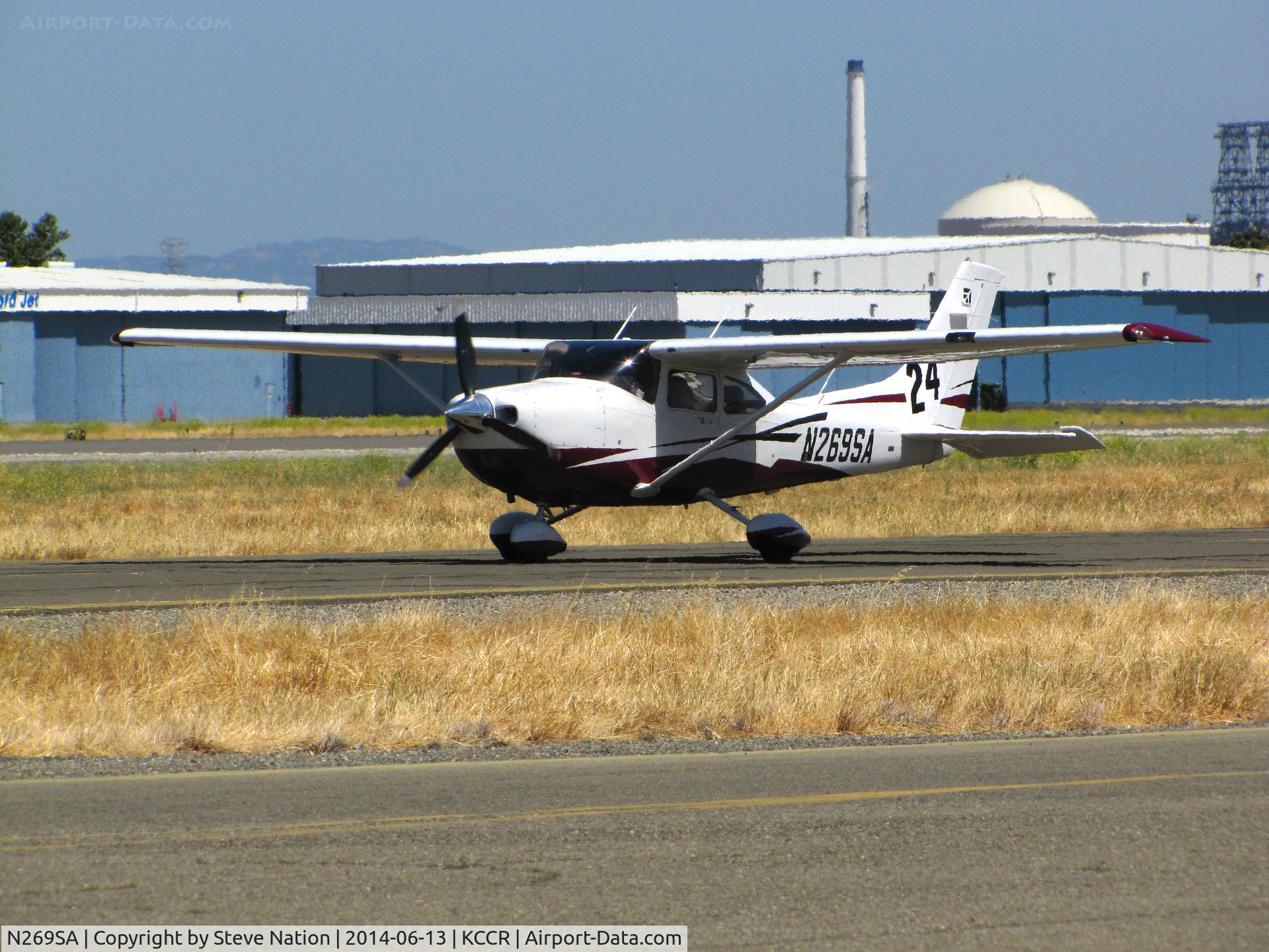 N269SA, Cessna 182T Skylane C/N 18282280, Florida-based 2011 Cessna 182T Skylane took part in 2014 Air Classic Race as Race #24. Photo @ Buchanan Field, Concord, CA on arrival prior to the 1st leg of the annual cross county event. Pilots were Susan and Marie Carastro.