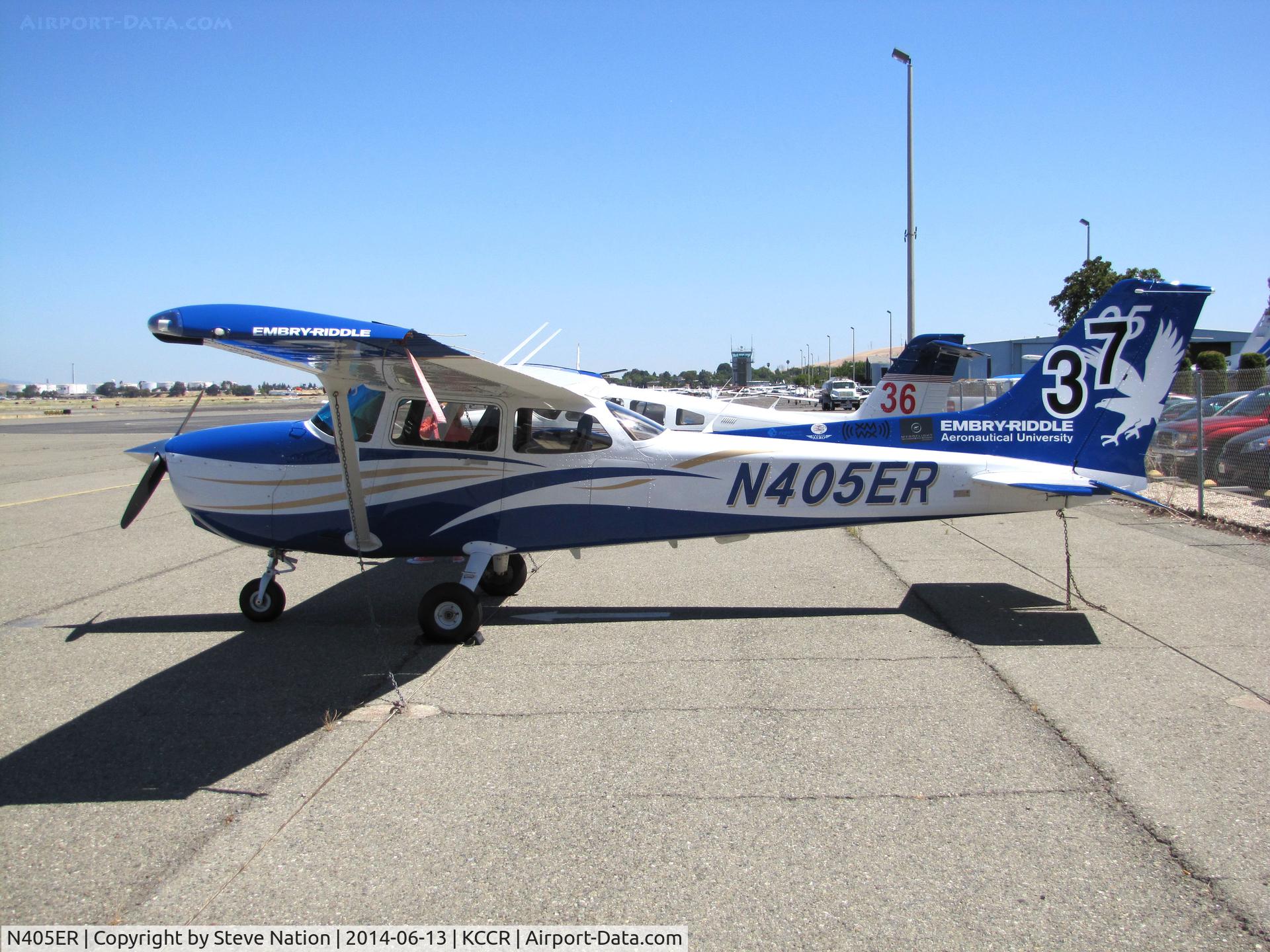 N405ER, 2002 Cessna 172S C/N 172S9155, Embry-Riddle Daytona 2002 Cessna 172S Skyhawk took part in 2014 Air Race Classic as Race #37. Photo at Concord, CA prior to start of the cross country event. Pilots Valdeta Mehanja and Nancy Snyder, aka the 