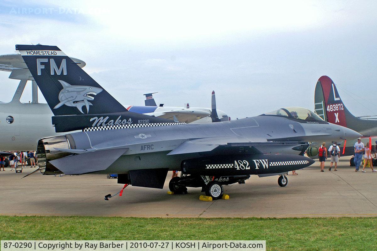 87-0290, 1987 General Dynamics F-16C Fighting Falcon C/N 5C-551, General Dynamics F-16C Fighting Falcon [5C-551] (United States Air Force) Oshkosh-Wittman Regional~N 27/07/2010