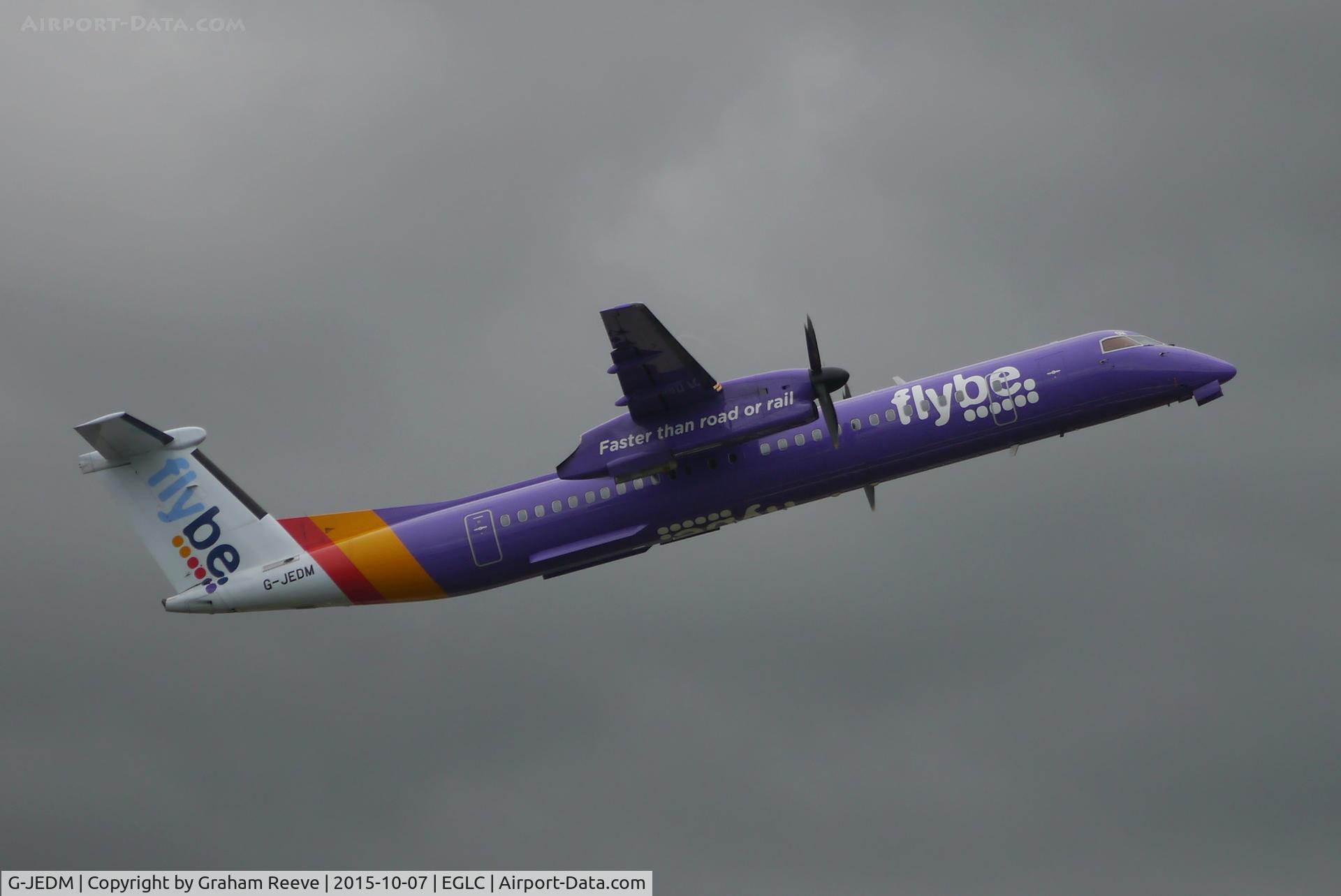 G-JEDM, 2003 De Havilland Canada DHC-8-402Q Dash 8 C/N 4077, Departing from London City Airport.
