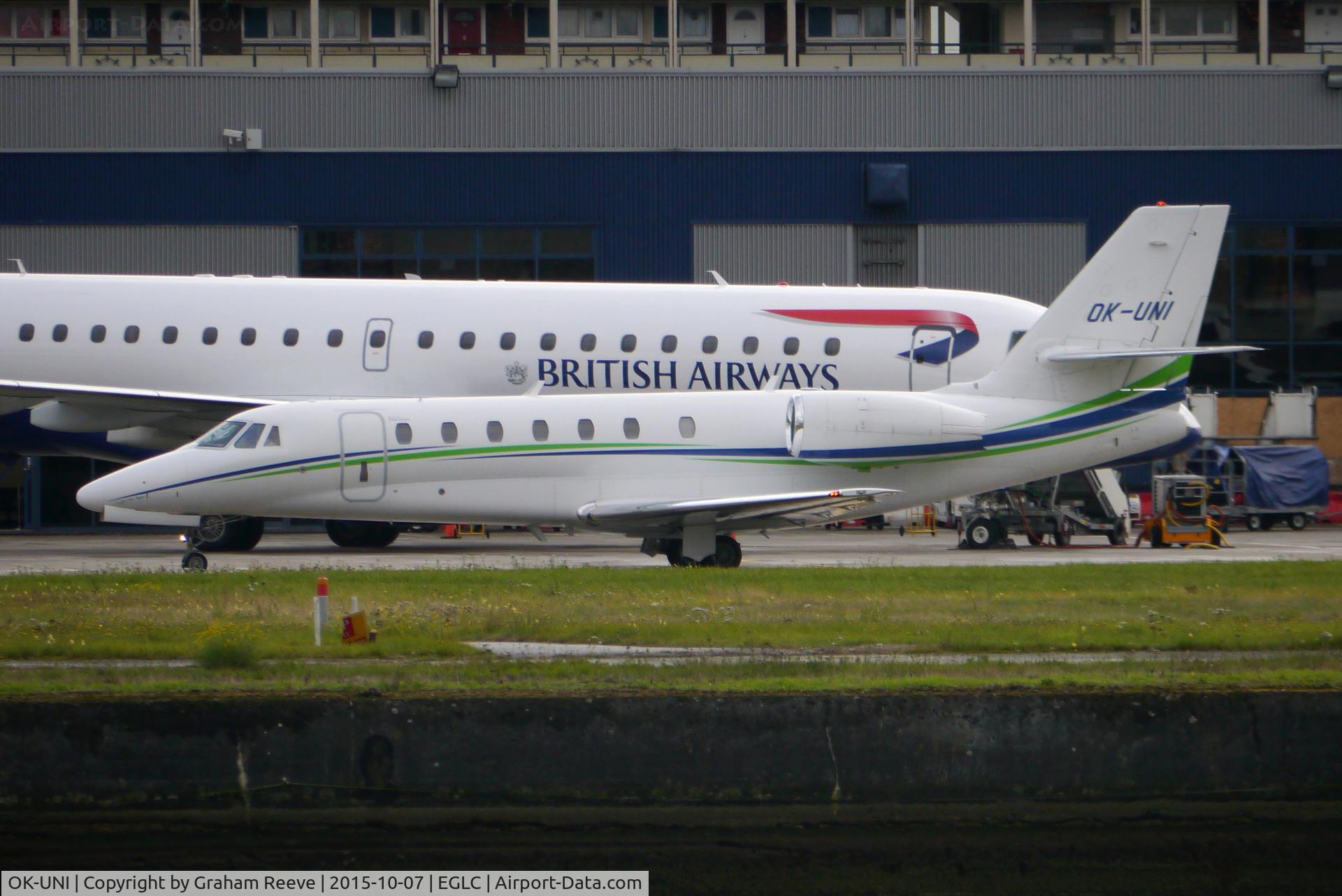 OK-UNI, 2007 Cessna 680 Citation Sovereign C/N 680-0139, About to depart.