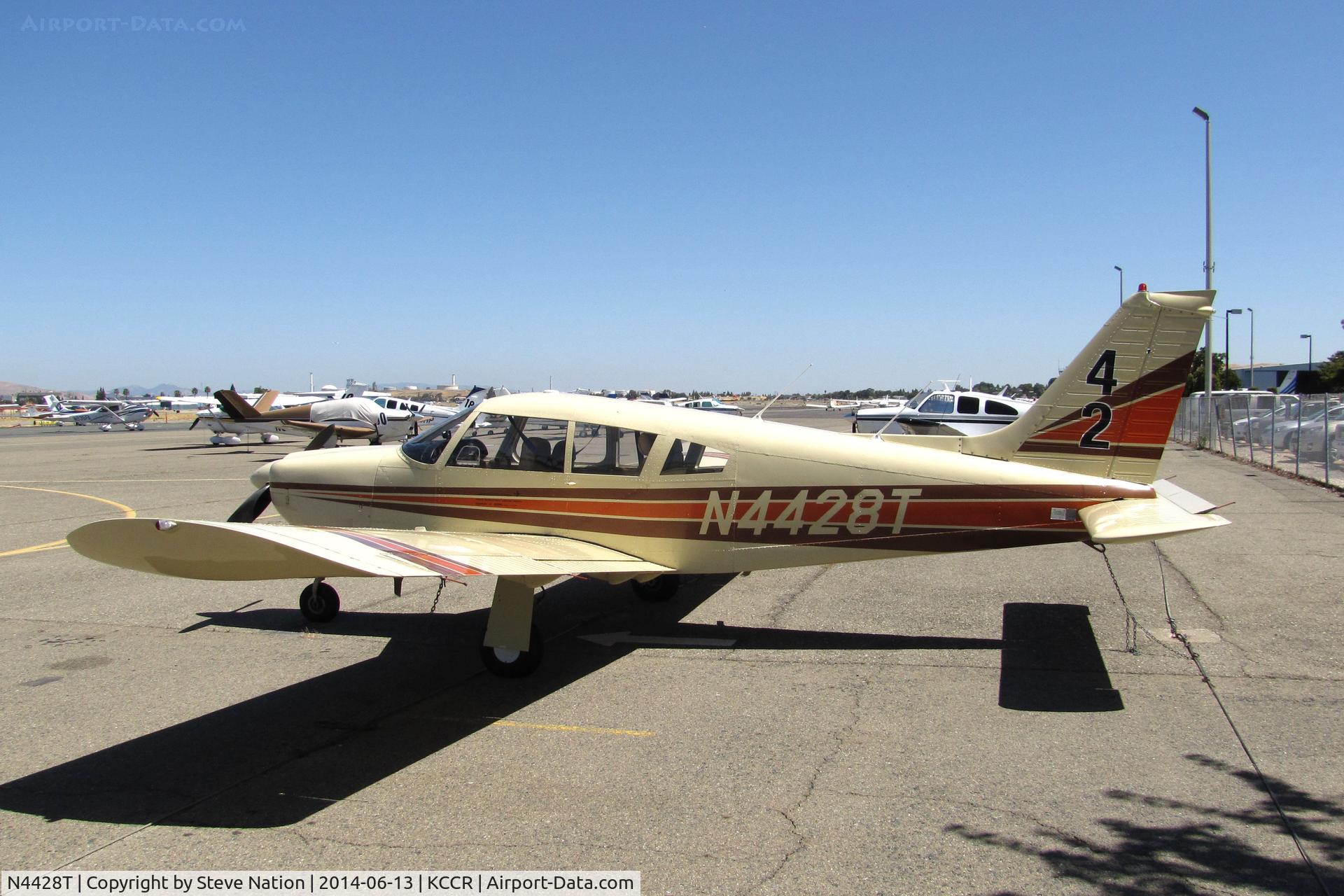 N4428T, 1972 Piper PA-28R-200 Cherokee Arrow C/N 28R-7235047, McGill University 1972 Piper PA-28R-200 Cherokee Arrow I took part in 2014 Air Race Classic as Race #42. Photo at Concord, CA prior to start of the cross country event. Pilots were Annie Wen, Sonya Vinderskov & Emily Fowler aka the 
