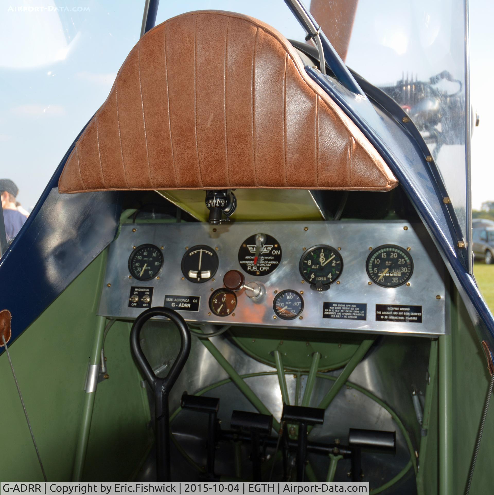 G-ADRR, 1936 Aeronca C-3 Collegian C/N A-734, 4. G-ADRR - Cockpit