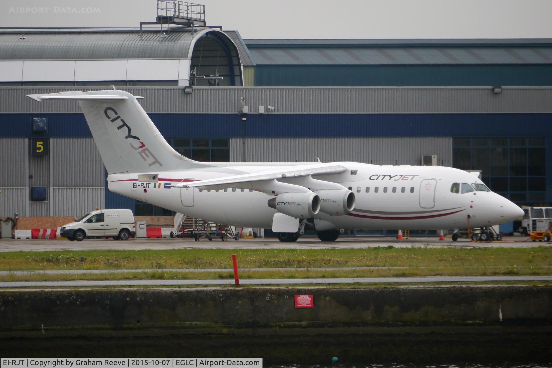 EI-RJT, 2000 British Aerospace Avro 146-RJ85A C/N E2366, Parked at London City.