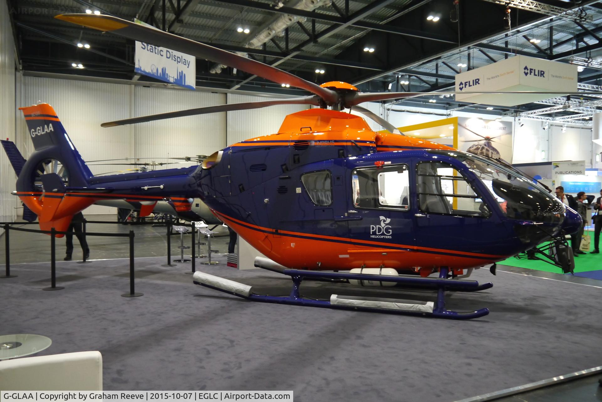 G-GLAA, 2015 Airbus Helicopters EC-135T-2+ C/N 1196, On show at Helitech 2015.