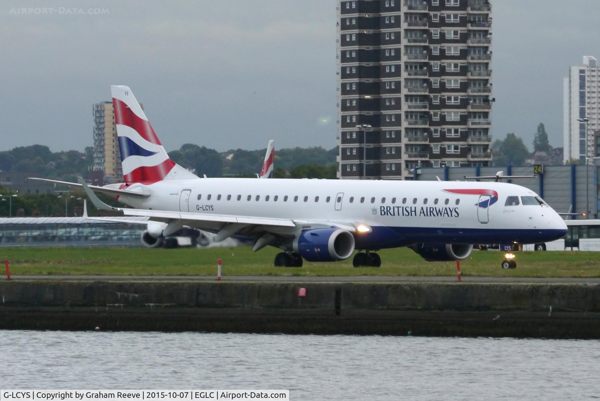 G-LCYS, 2014 Embraer 190SR (ERJ-190-100SR) C/N 19000663, Just landed.