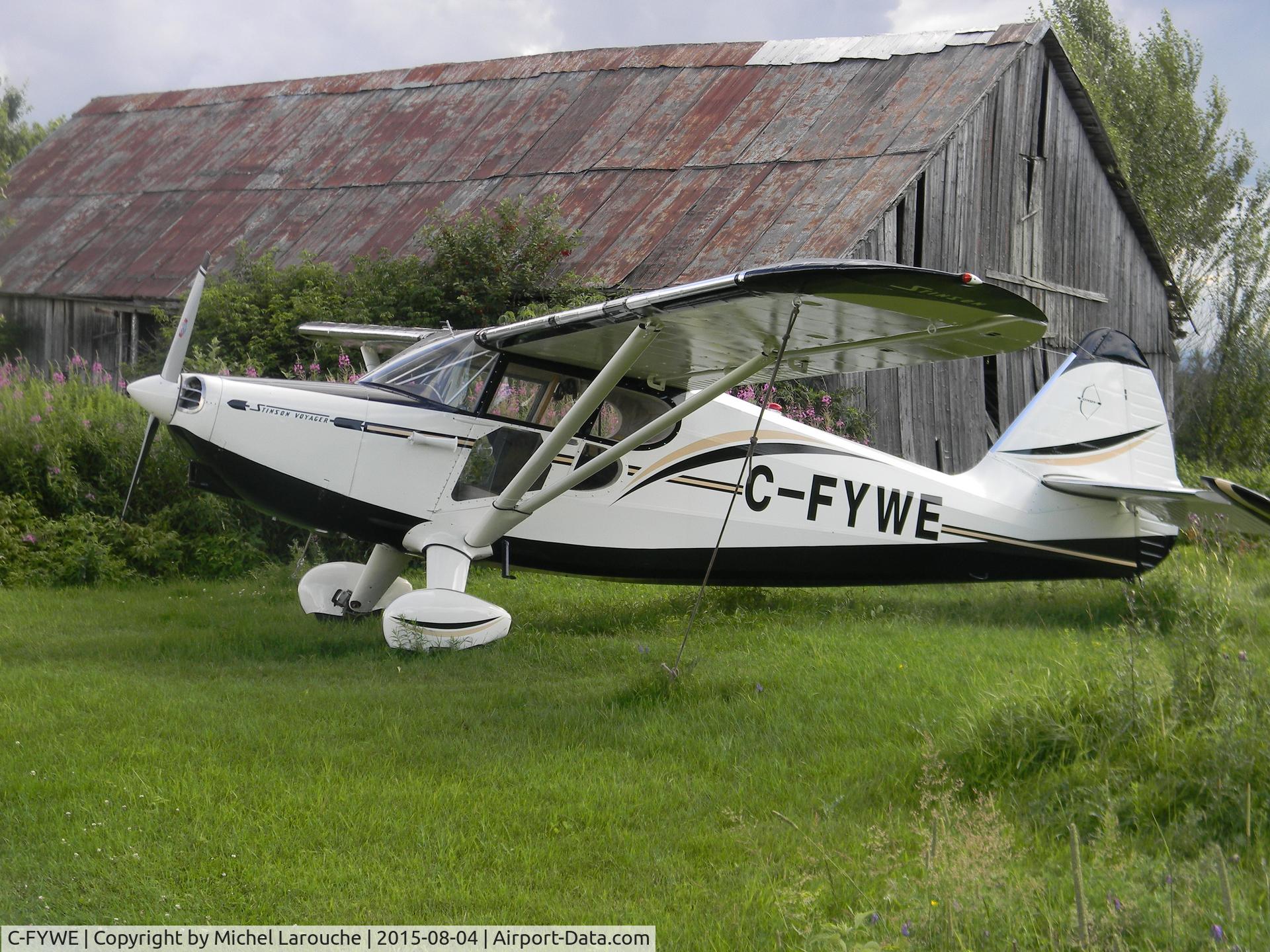 C-FYWE, 1946 Univair Aircraft Stinson 108 C/N 108-248, Aircraft was rebuilt under O-M maintenance category with addition of observation windows.
