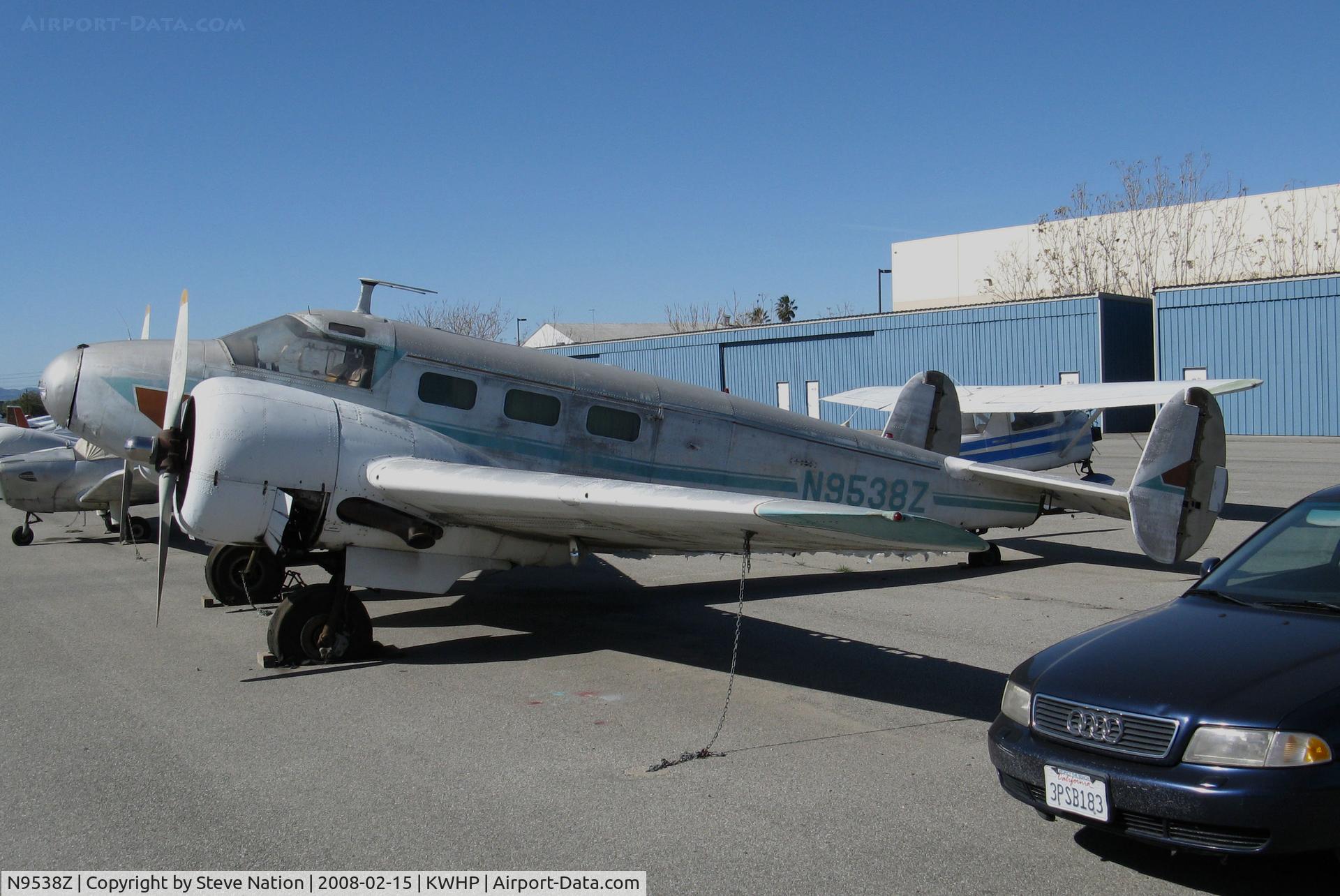 N9538Z, 1952 Beech C-45H Expeditor C/N AF-676 (52-10746), Locally-owned 1954 Beech C-45H @ Whiteman Airport, Pacoima, CA (wonder if this aircraft was demilitarized at Whiteman in the 1960s?)