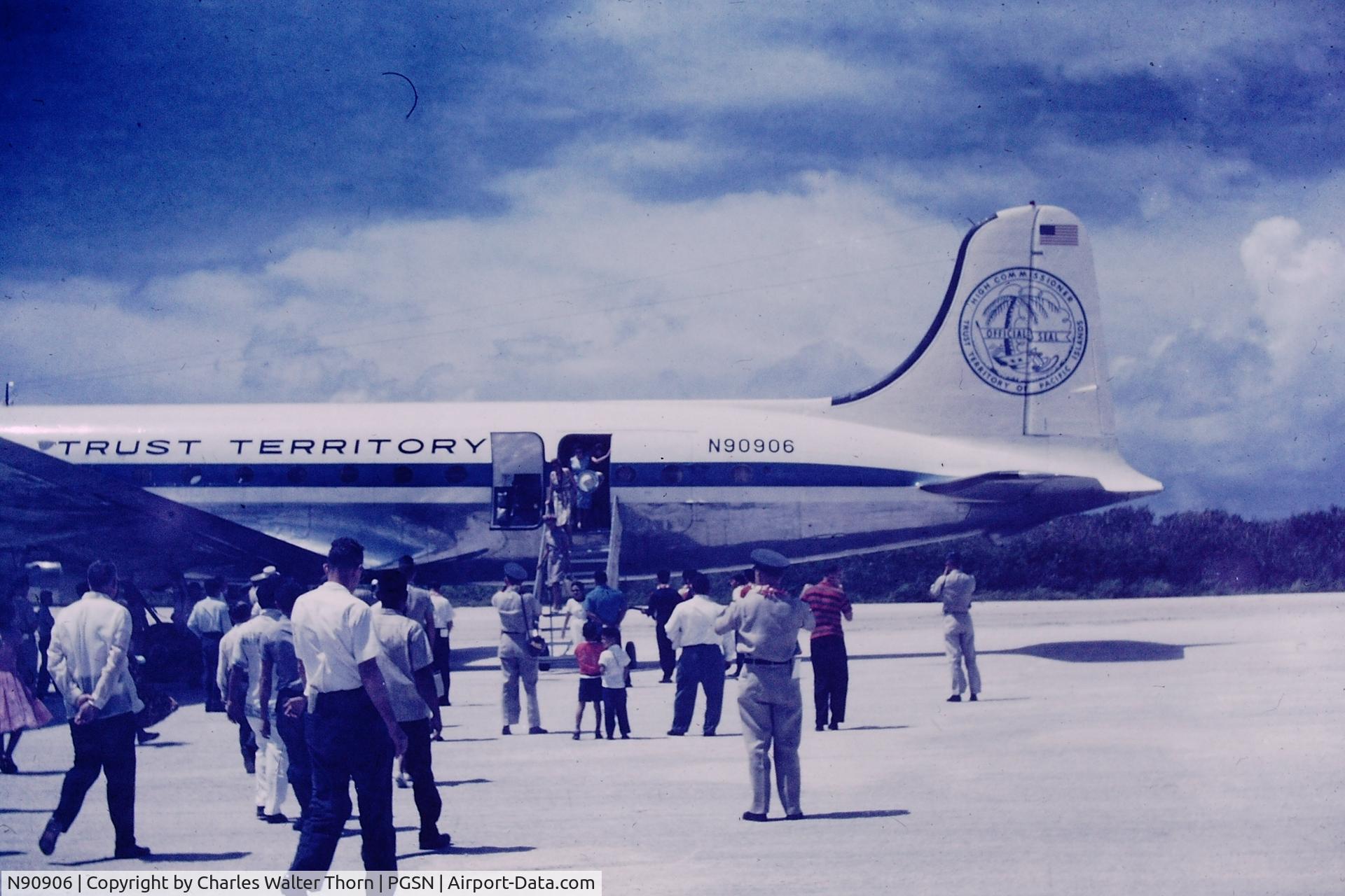 N90906, 1944 Douglas C-54E Skymaster (DC-4) C/N 27310, On Saipan, July 4, 1962.