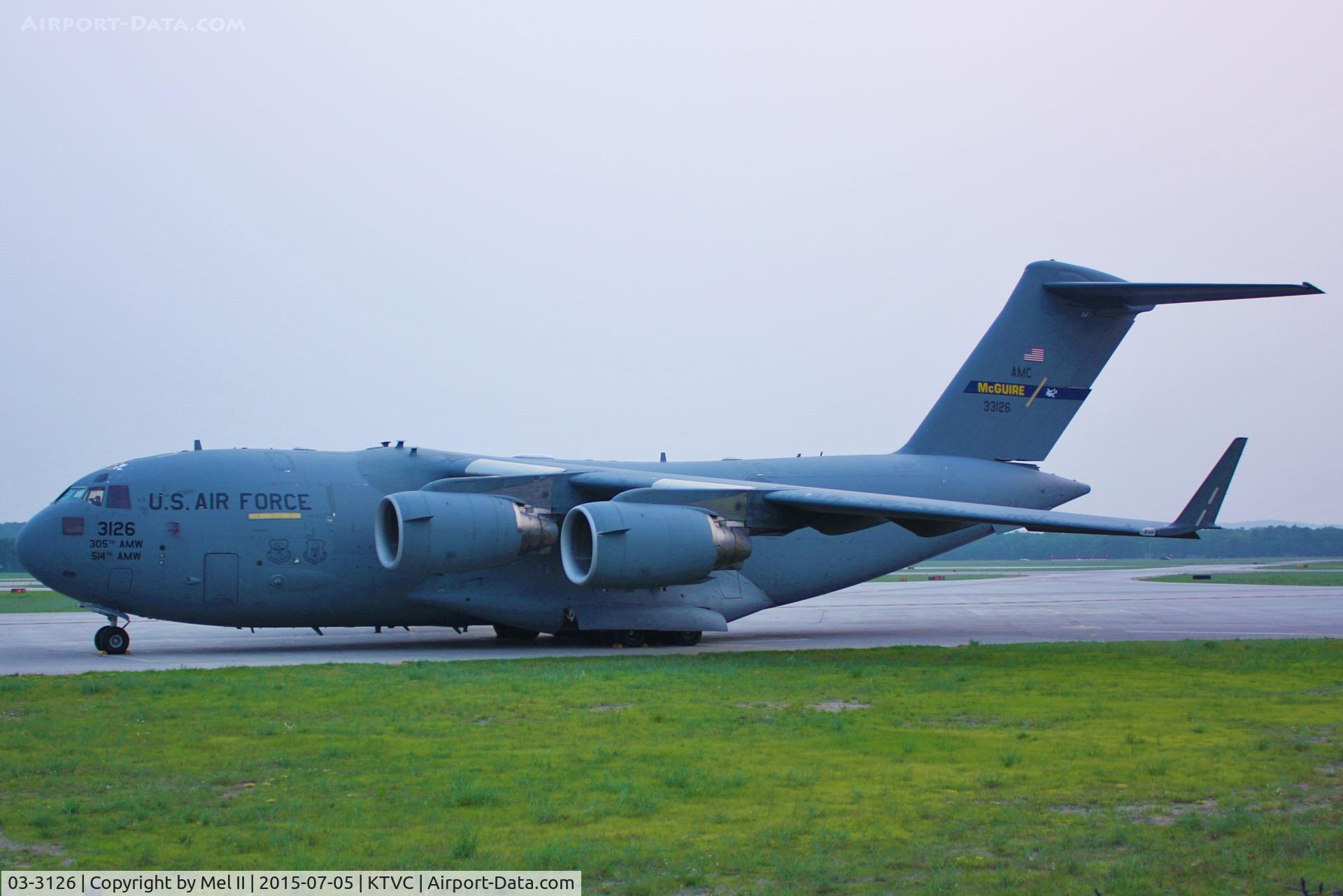 03-3126, 2003 Boeing C-17A Globemaster III C/N 50134/F133/P126, Support aircraft for USAF Thunderbirds.