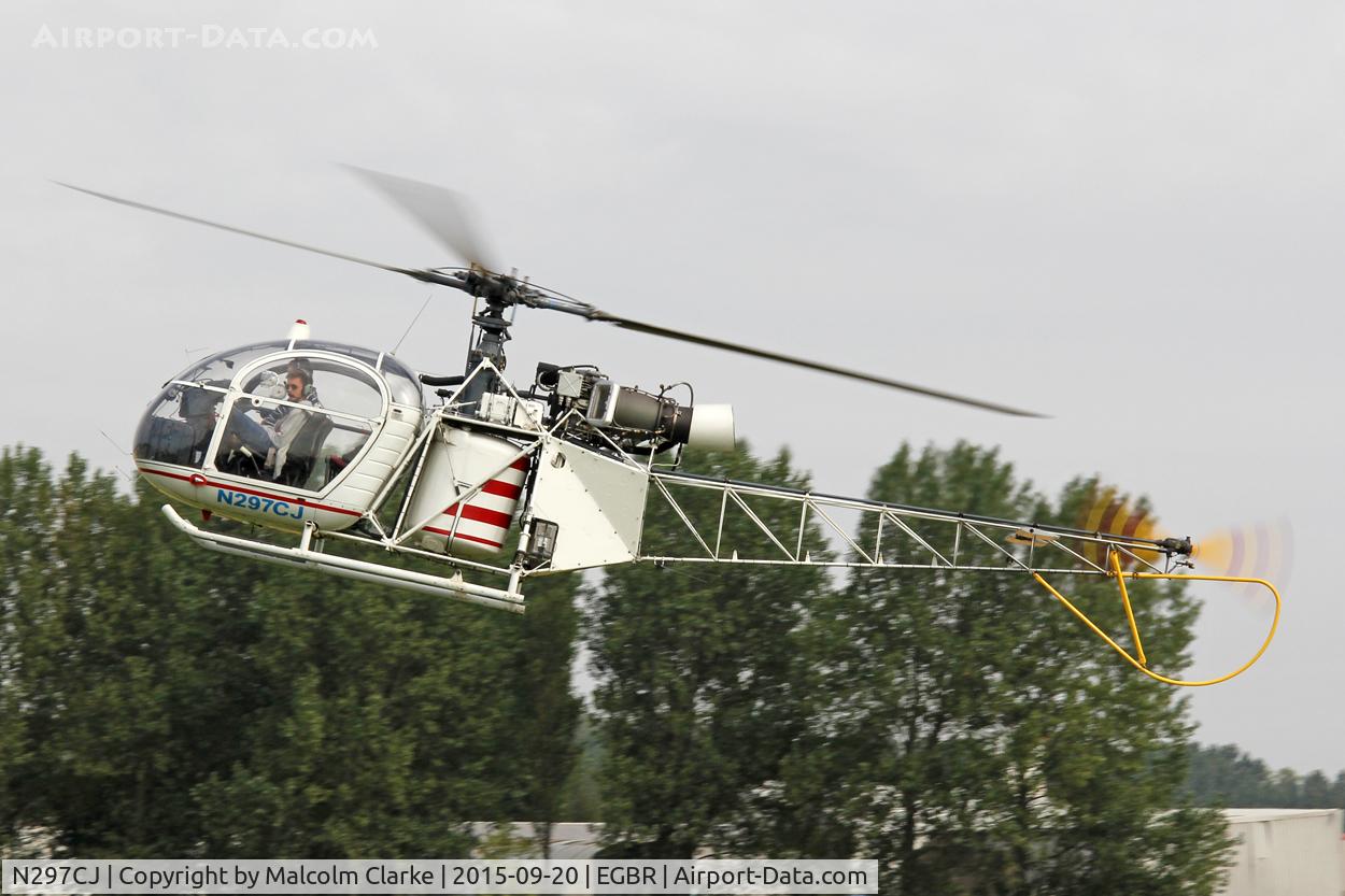 N297CJ, 1963 Sud Aviation SA-313B Alouette II C/N 1847, Sud Aviation SA-313B Alouette II at The Real Aeroplane Club's Helicopter Fly-In, Breighton Airfield, September 20th 2015.