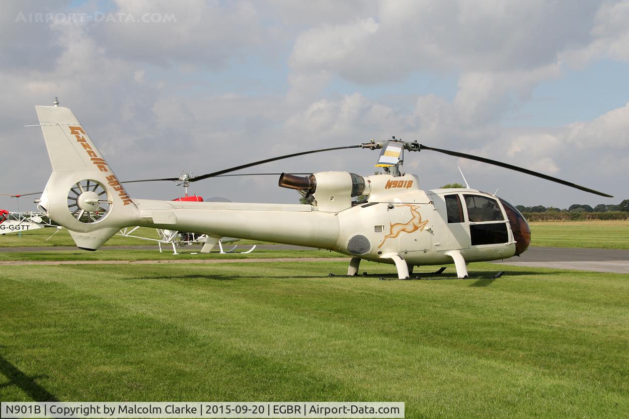 N901B, 1977 Aerospatiale SA-341G Gazelle C/N 1410, Aerospatiale SA341G Gazelle at The Real Aeroplane Company's Helicopter Fly-In, Breighton Airfield, September 20th 2015.