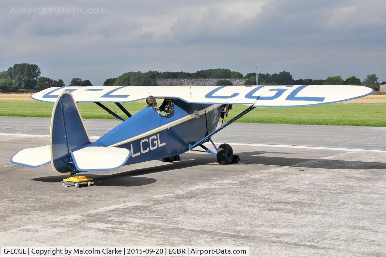 G-LCGL, 1993 Comper CLA7 Swift Replica C/N PFA 103-11089, Comper CLA7 Swift Replica at The Real Aeroplane Club's Helicopter Fly-In, Breighton Airfield, September 20th 2015.