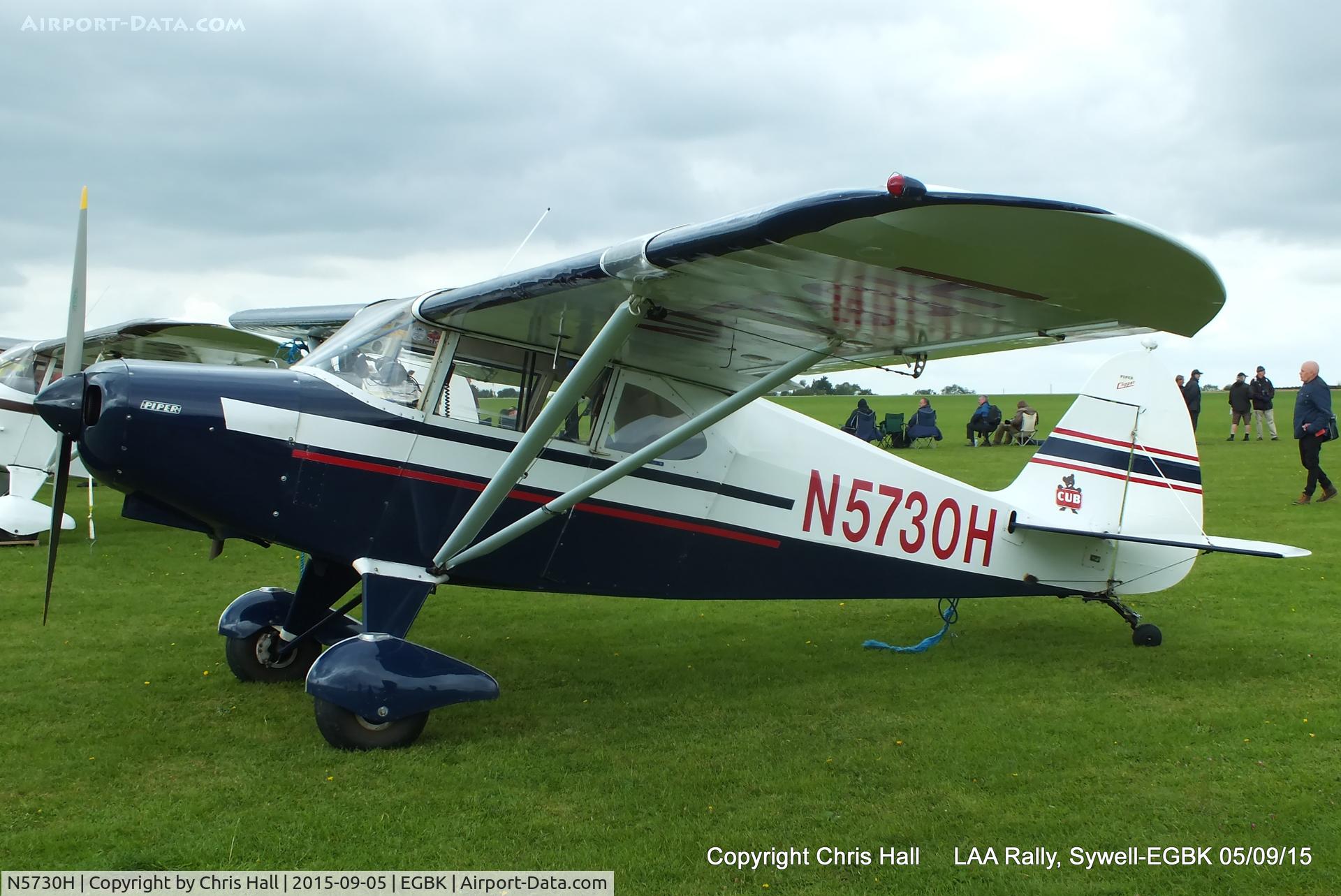 N5730H, 1949 Piper PA-16 Clipper C/N 16-342, at the LAA Rally 2015, Sywell