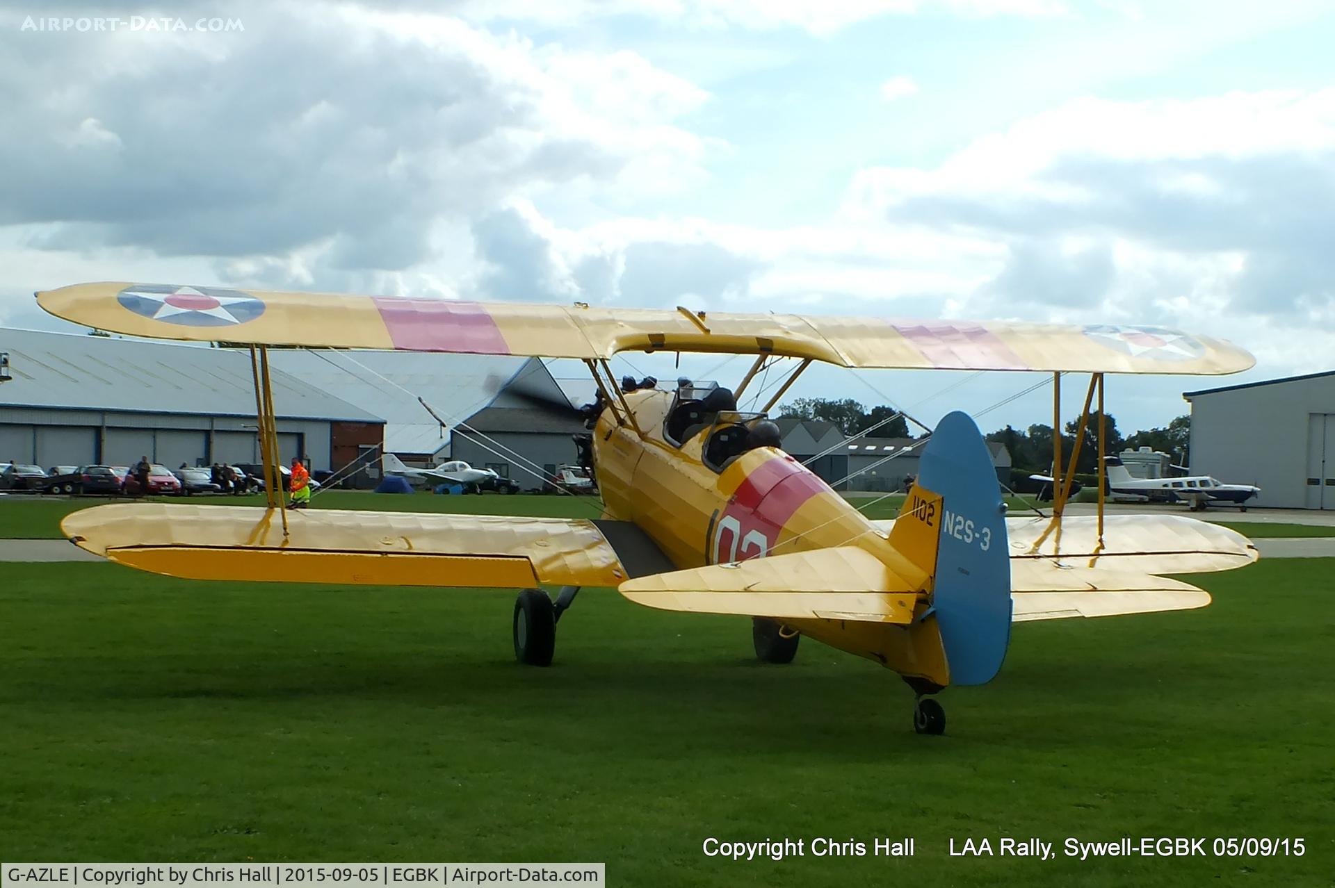 G-AZLE, 1940 Boeing E-75 C/N 75-8543, at the LAA Rally 2015, Sywell