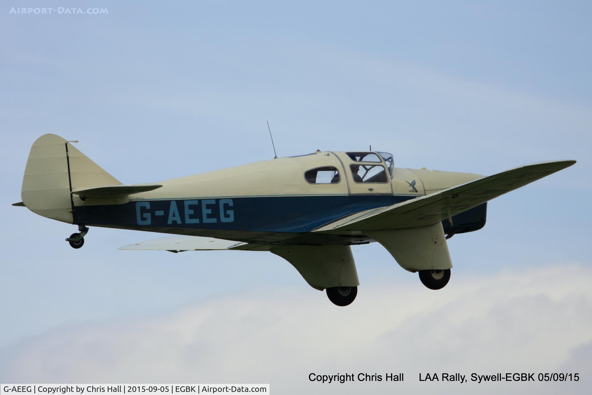 G-AEEG, 1936 Miles M-3A Falcon Major C/N 216, at the LAA Rally 2015, Sywell
