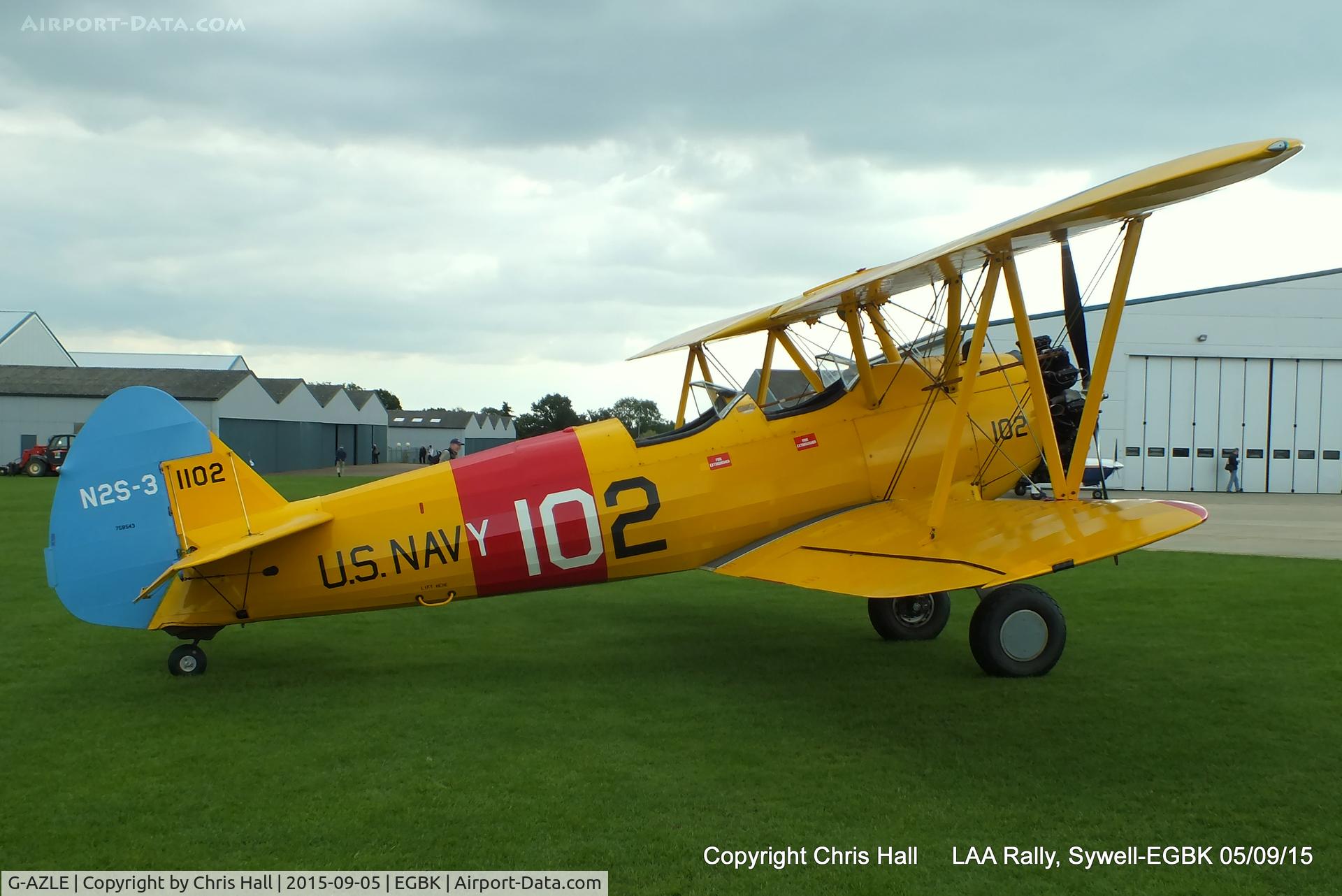 G-AZLE, 1940 Boeing E-75 C/N 75-8543, at the LAA Rally 2015, Sywell